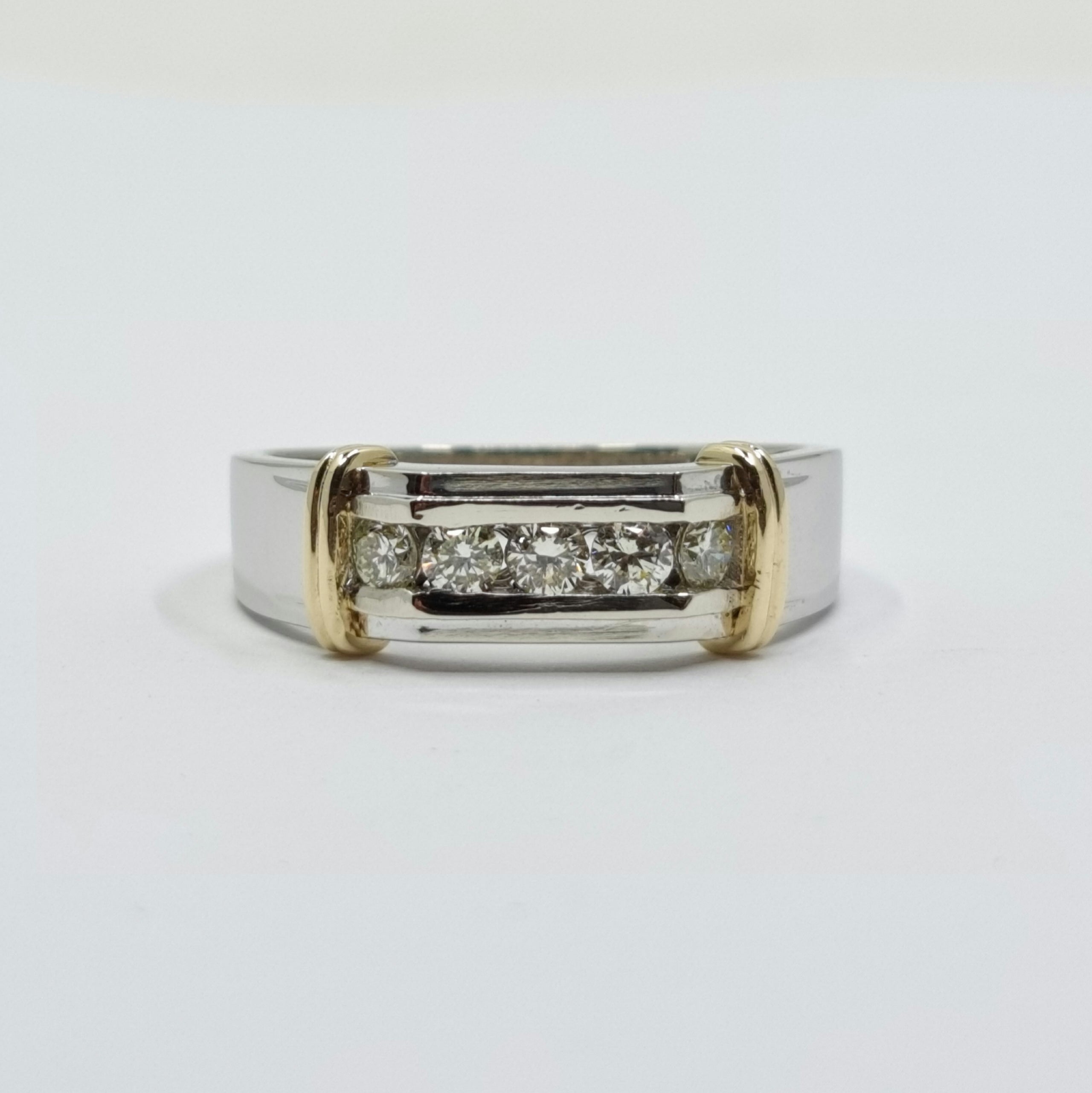 Men's Ring Diamonds 1.02 ct tw 14kt Gold Yellow & White Gold