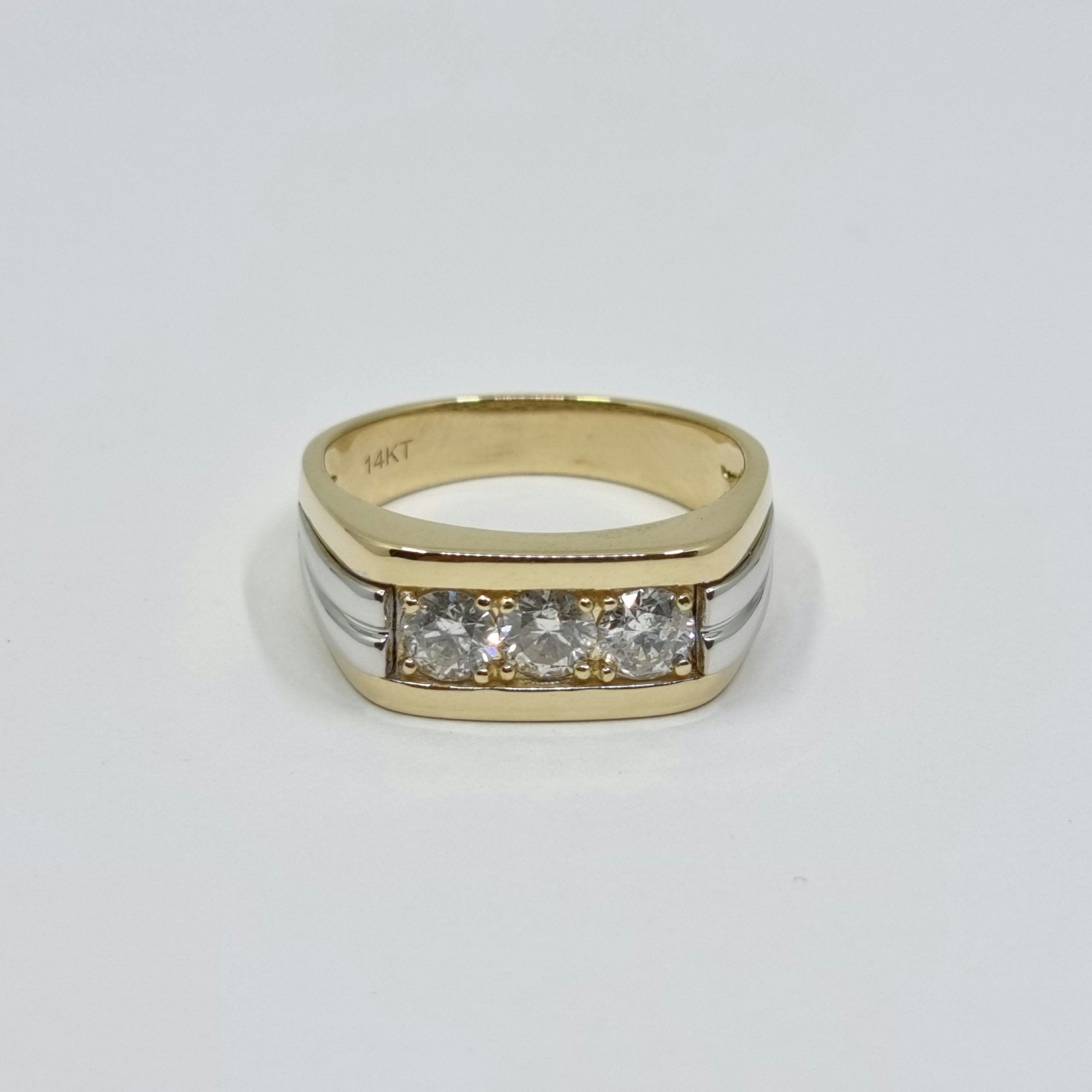 Men's Ring Diamonds 1.00 ct tw 14kt Two Tone Gold