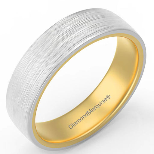 Platinum Matte Finish & 18kt Gold Wedding Band 4mm