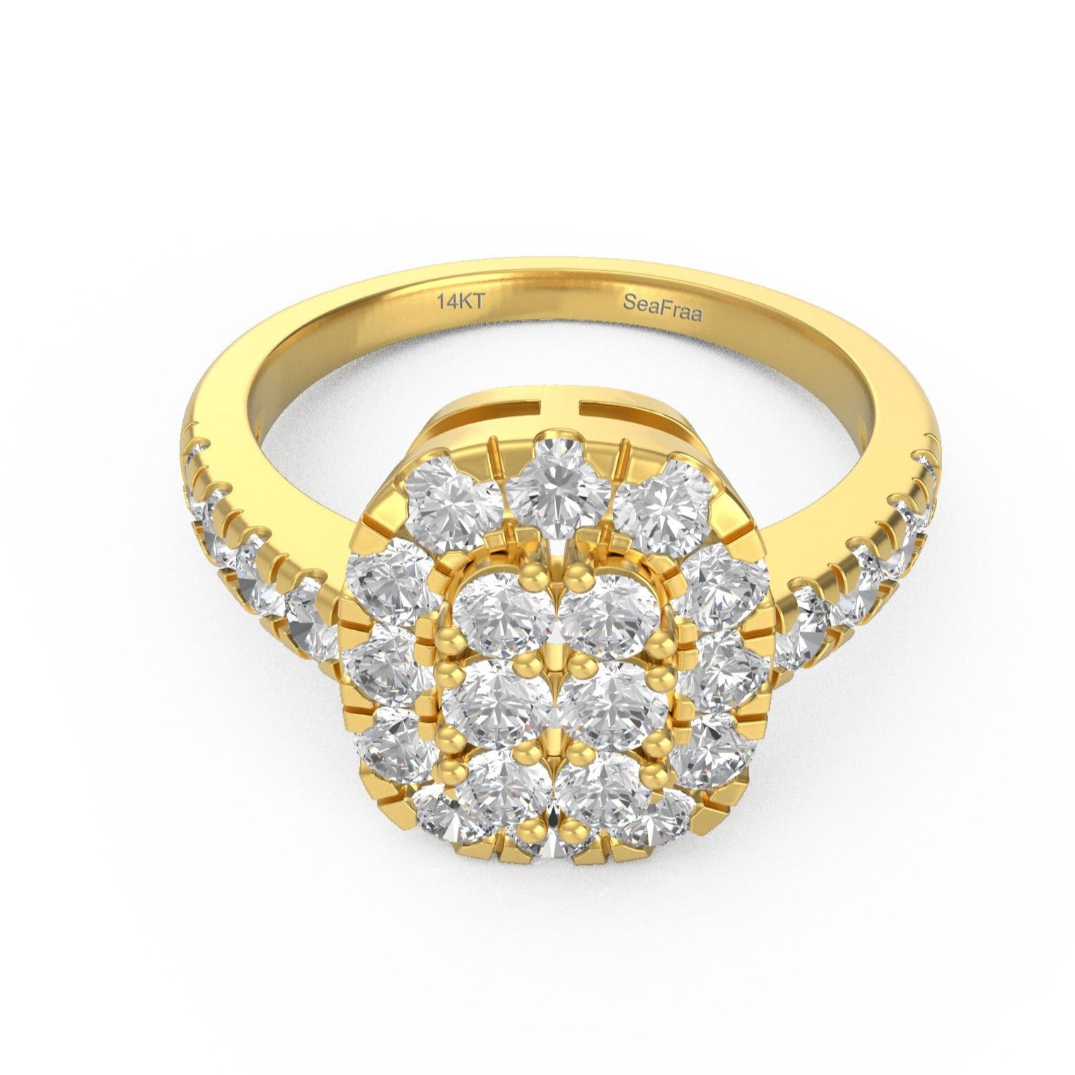 SeaFraa Cushion Shape Diamond Ring 1.10 carats of diamonds in 14kt Gold