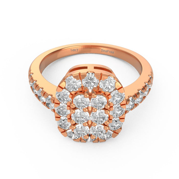 SeaFraa Cushion Shape Diamond Ring 1.10 carats of diamonds in 14kt Gold