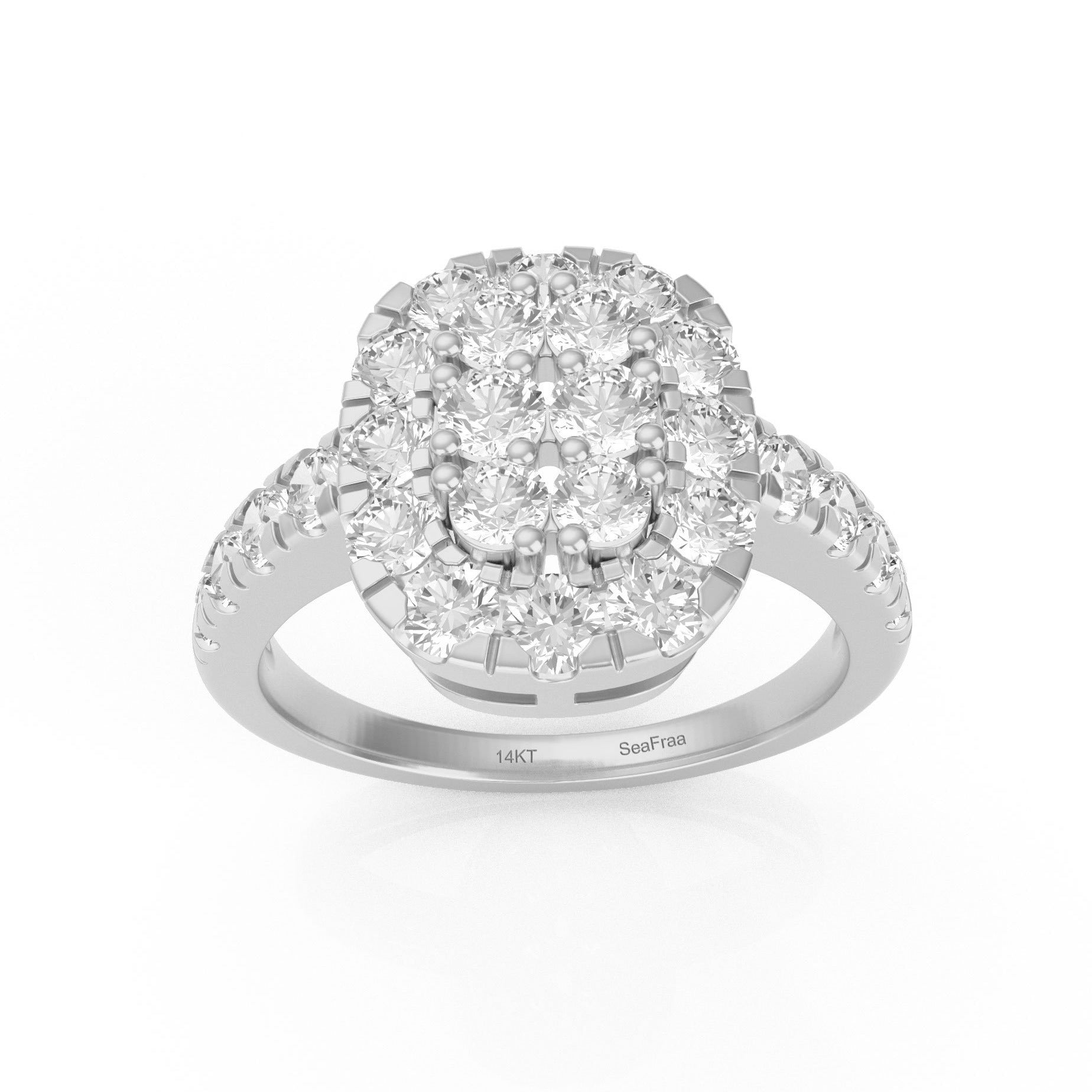 SeaFraa Cushion Shape Diamond Ring 1.10 carats of diamonds in 14kt Gold