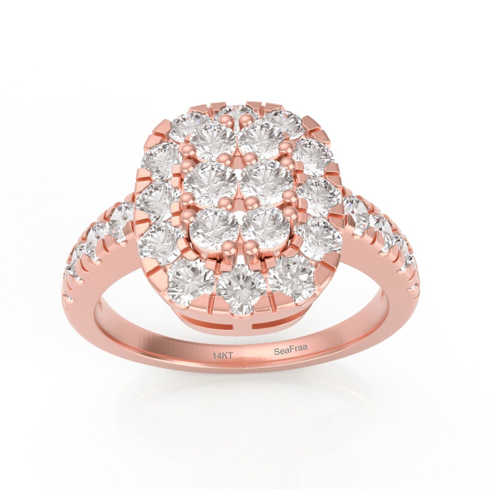 SeaFraa Cushion Shape Diamond Ring 1.10 carats of diamonds in 14kt Gold