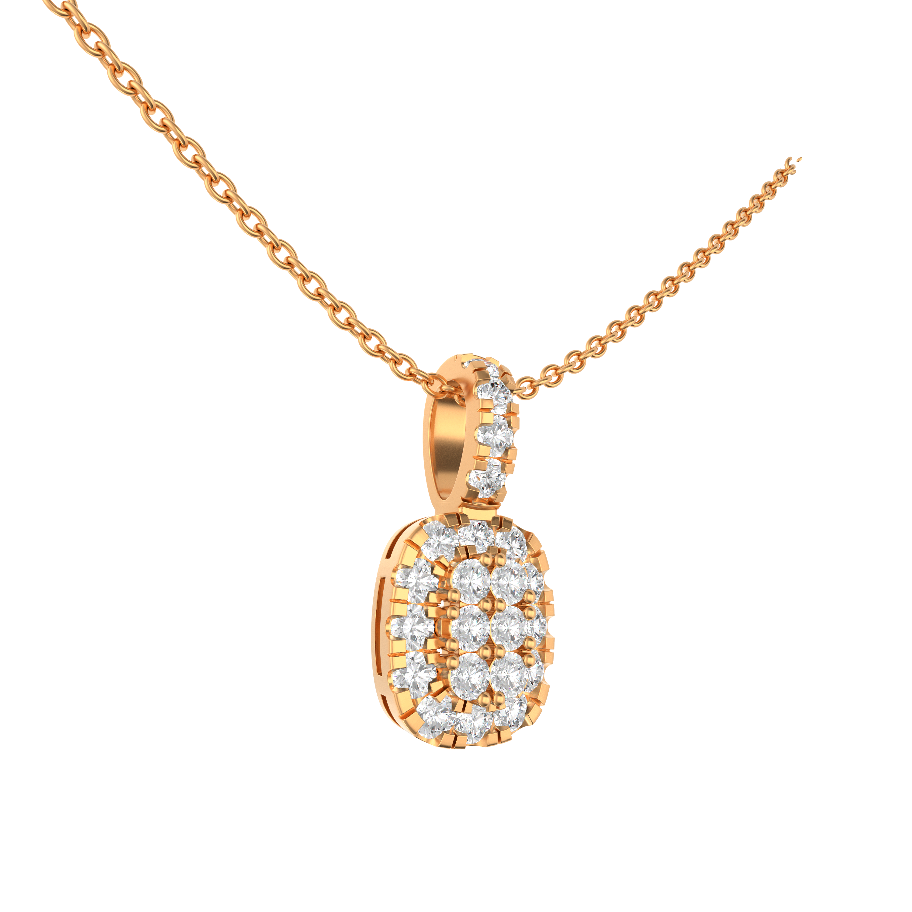 SeaFraa Cushion Shape Diamond Necklace 1.06 carats of diamonds in 14kt Gold