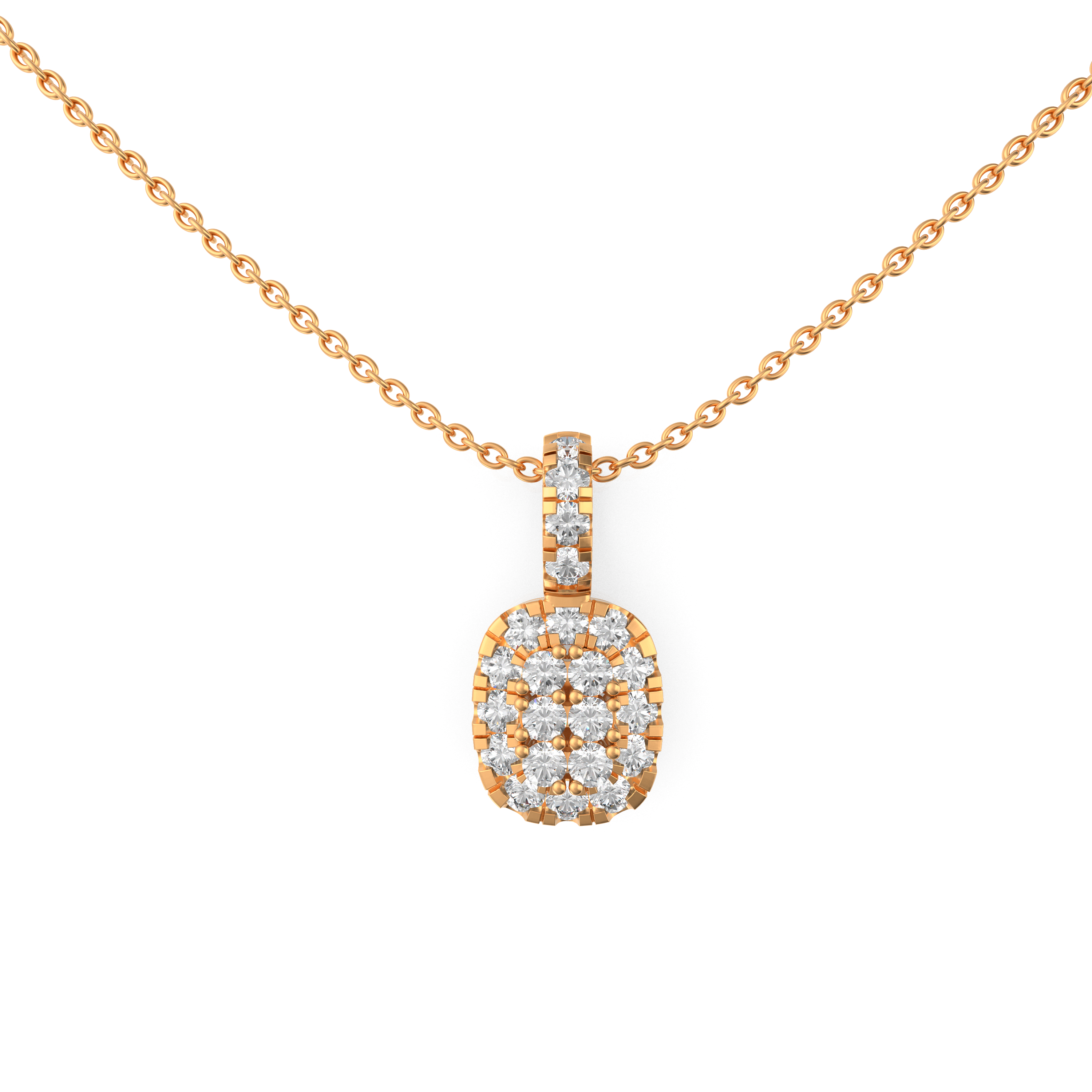 SeaFraa Cushion Shape Diamond Necklace 1.06 carats of diamonds in 14kt Gold