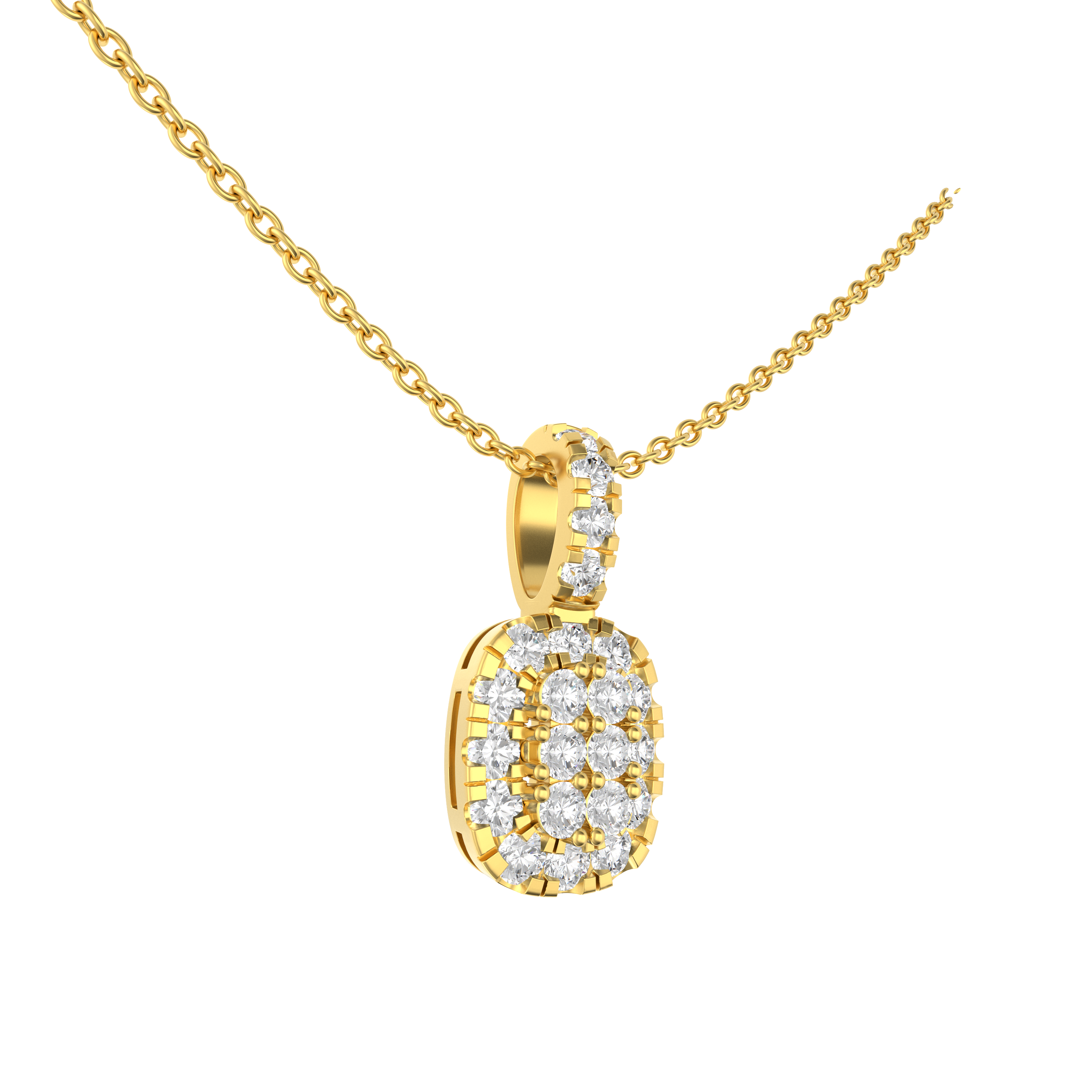 SeaFraa Cushion Shape Diamond Necklace 1.06 carats of diamonds in 14kt Gold