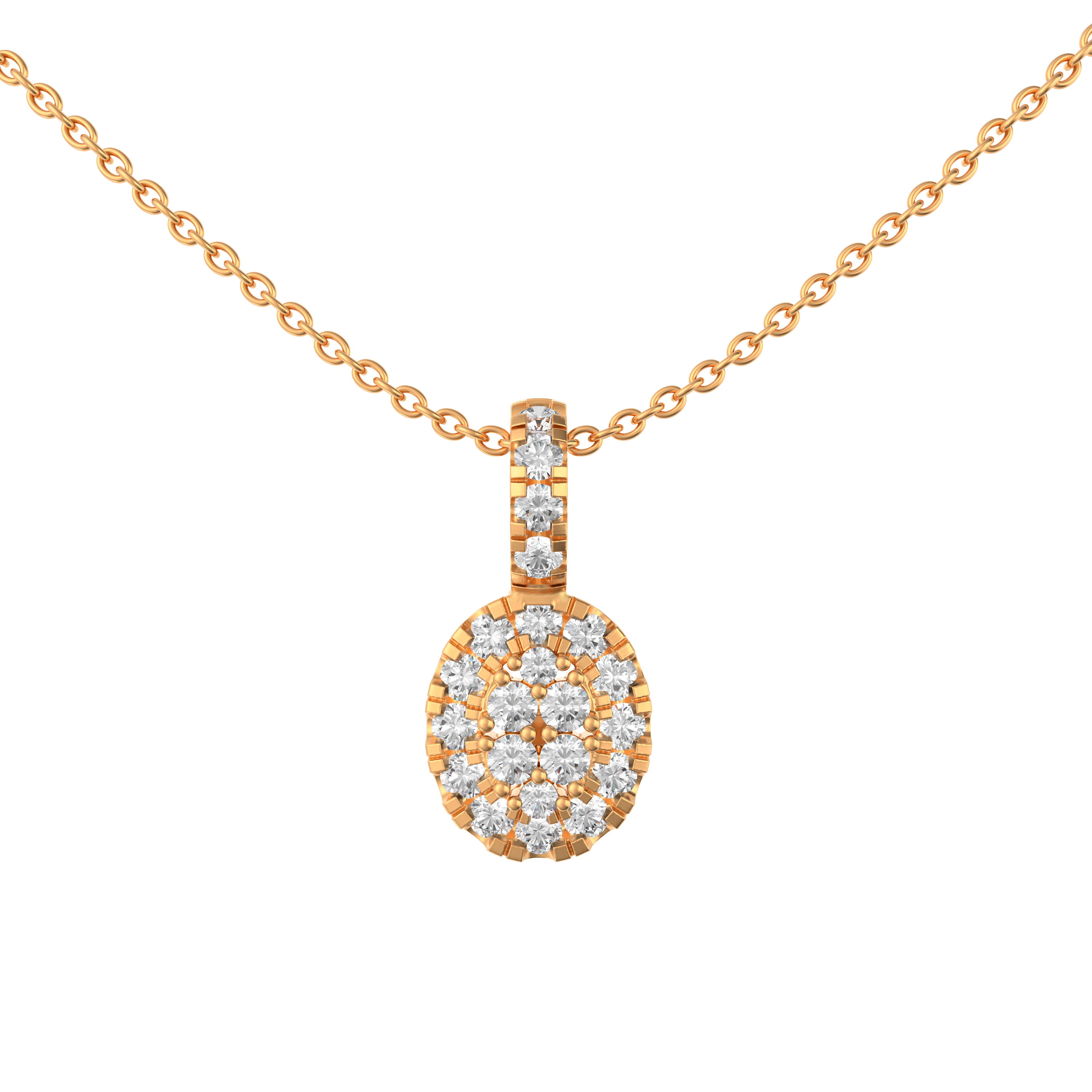 SeaFraa Oval Shape Diamond Necklace 1.08 carats of diamonds in 14kt Gold