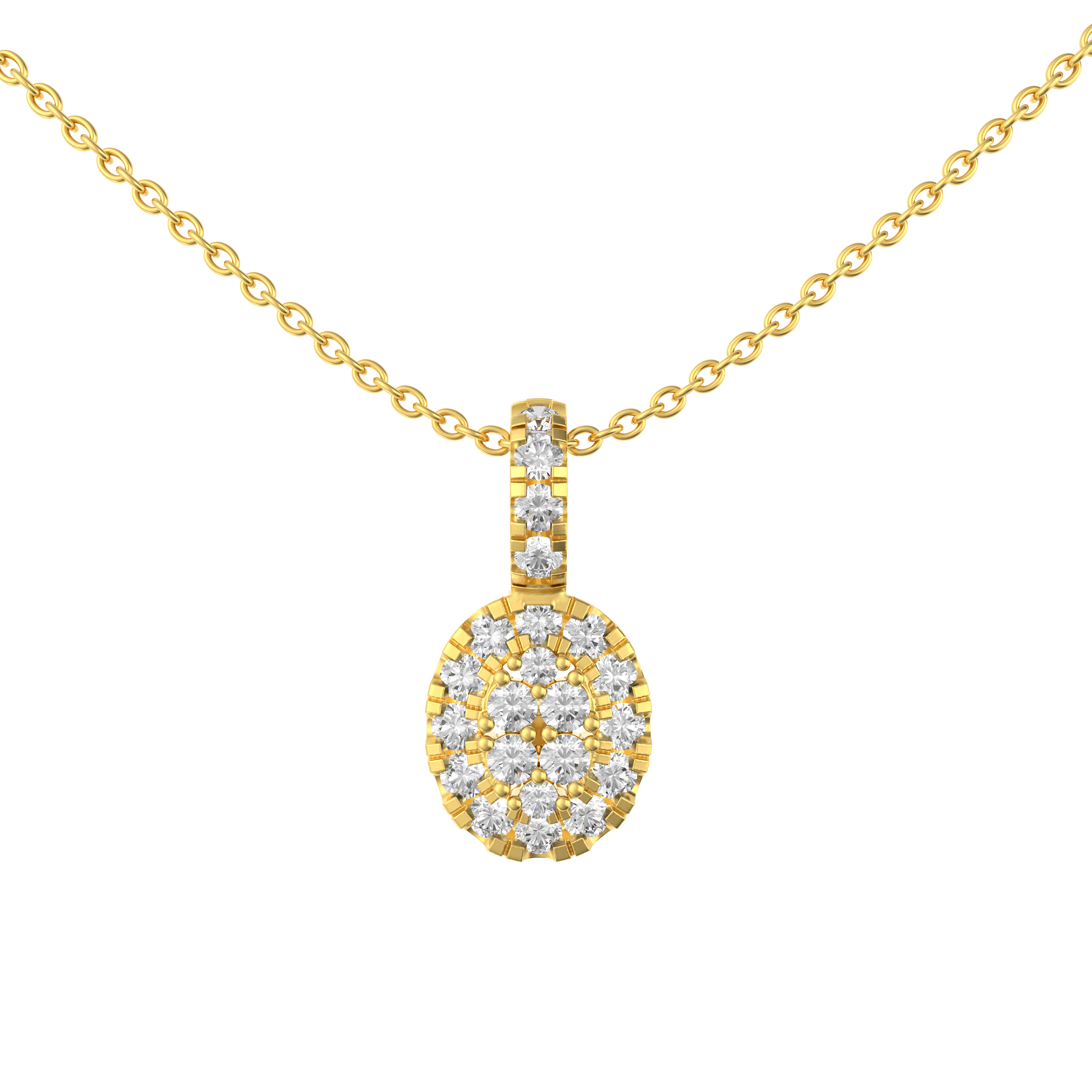 SeaFraa Oval Shape Diamond Necklace 1.08 carats of diamonds in 14kt Gold