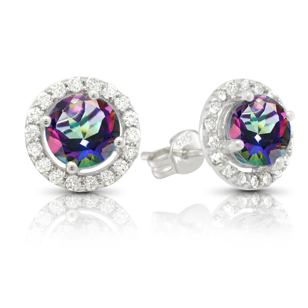 Caymanique Earrings in 925 Sterling Silver and CZs, 2cttw