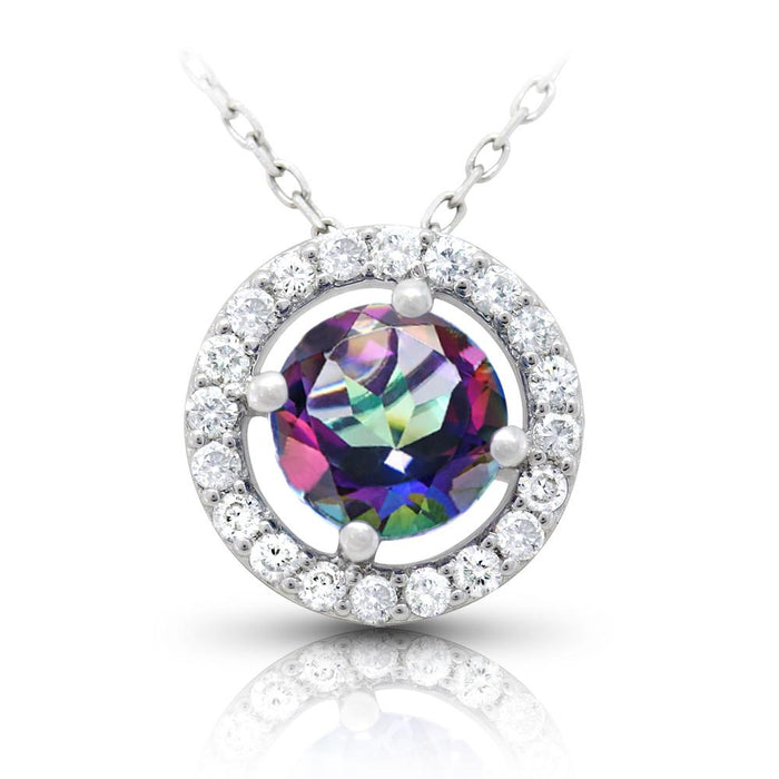 Caymanique Pendant in 925 Sterling Silver and CZs, 1.25cttw
