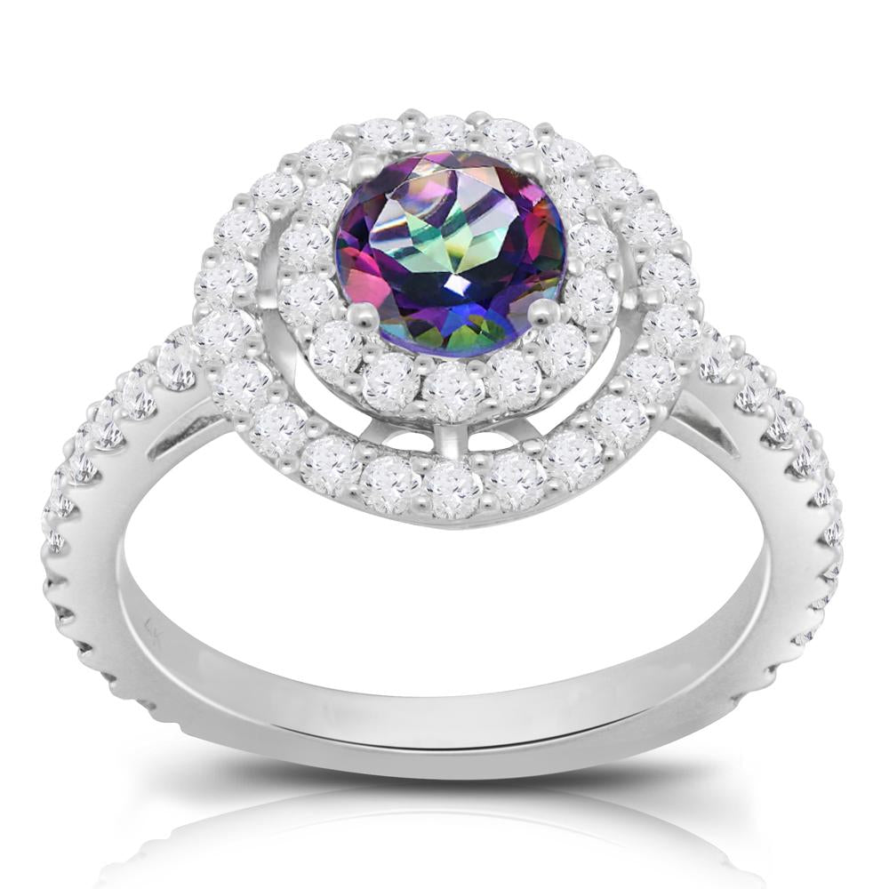 Caymanique Ring in 925 Sterling Silver and CZs, 1.25cttw