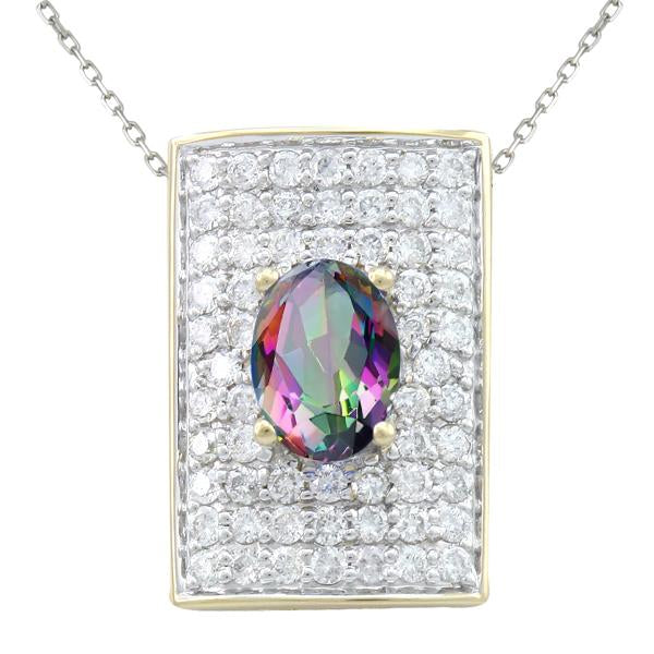 Caymanique Pendant in 925 Sterling Silver and CZs, 2.0cttw