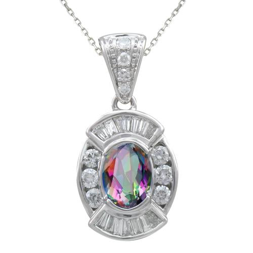 Caymanique Pendant in 925 Sterling Silver and CZs, 2.10cttw