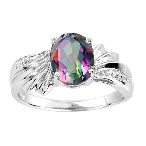 Caymanique Ring in 925 Sterling Silver and CZs, 1.40cttw