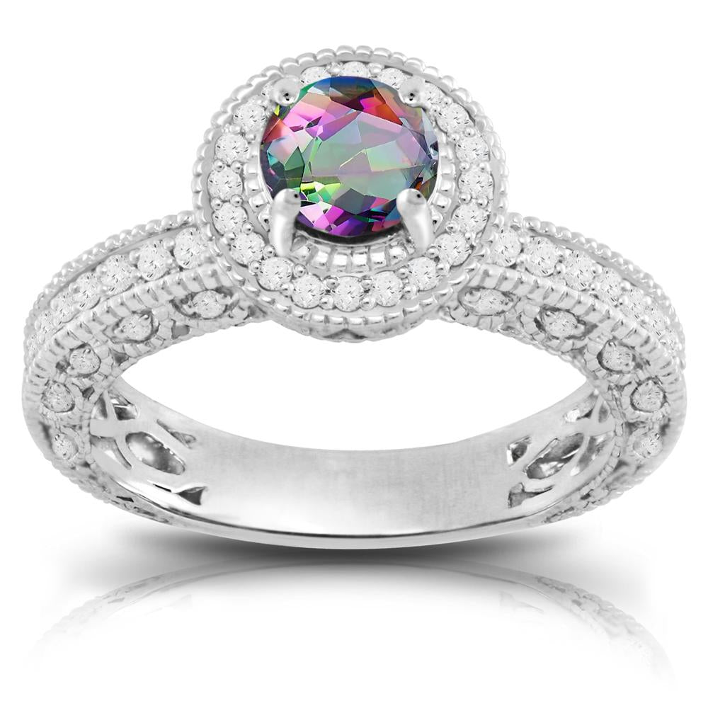 Caymanique Ring in 925 Sterling Silver and CZs, 1.55cttw