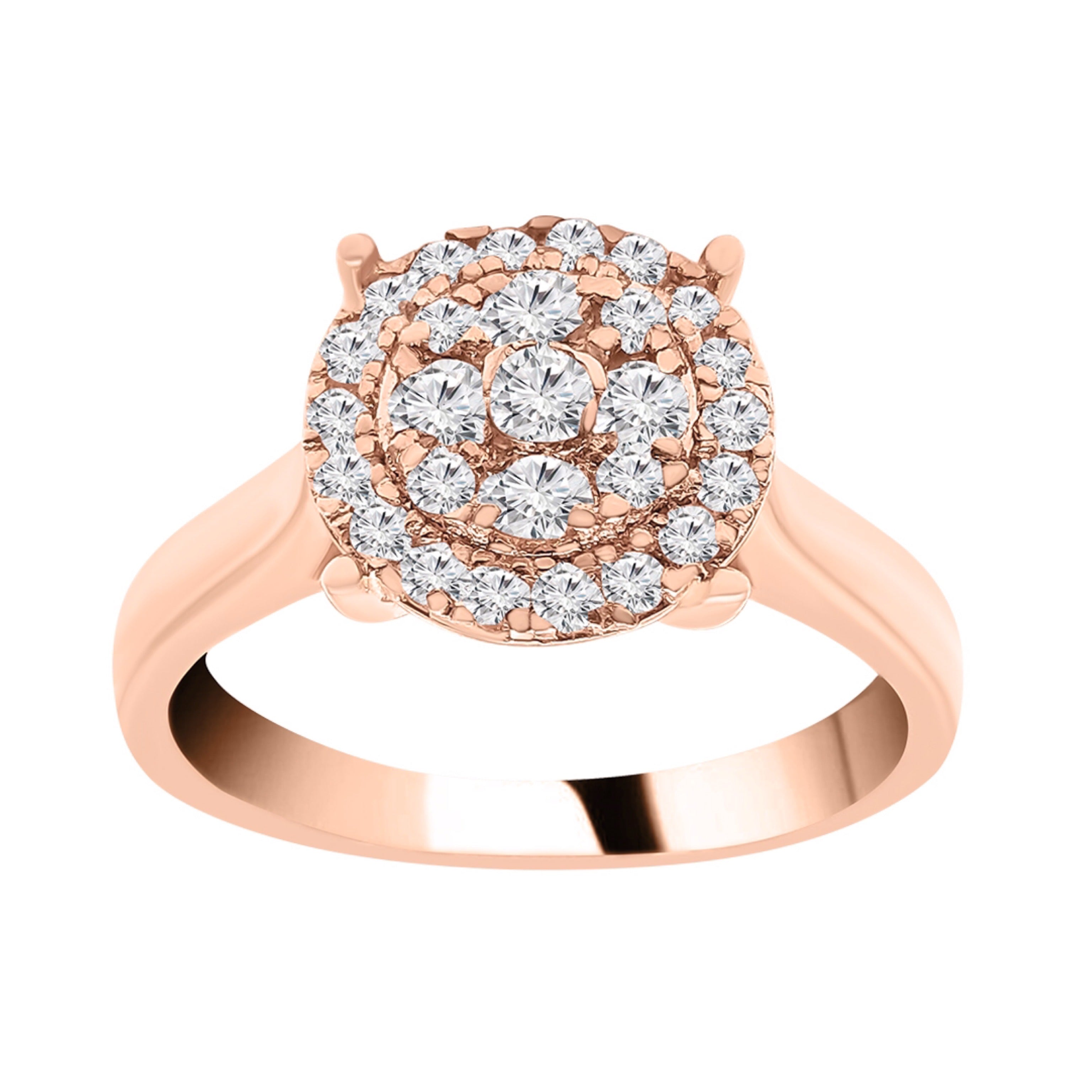 1Look Halo Diamond Ring Women's 0.40ct tw with 14kt Gold