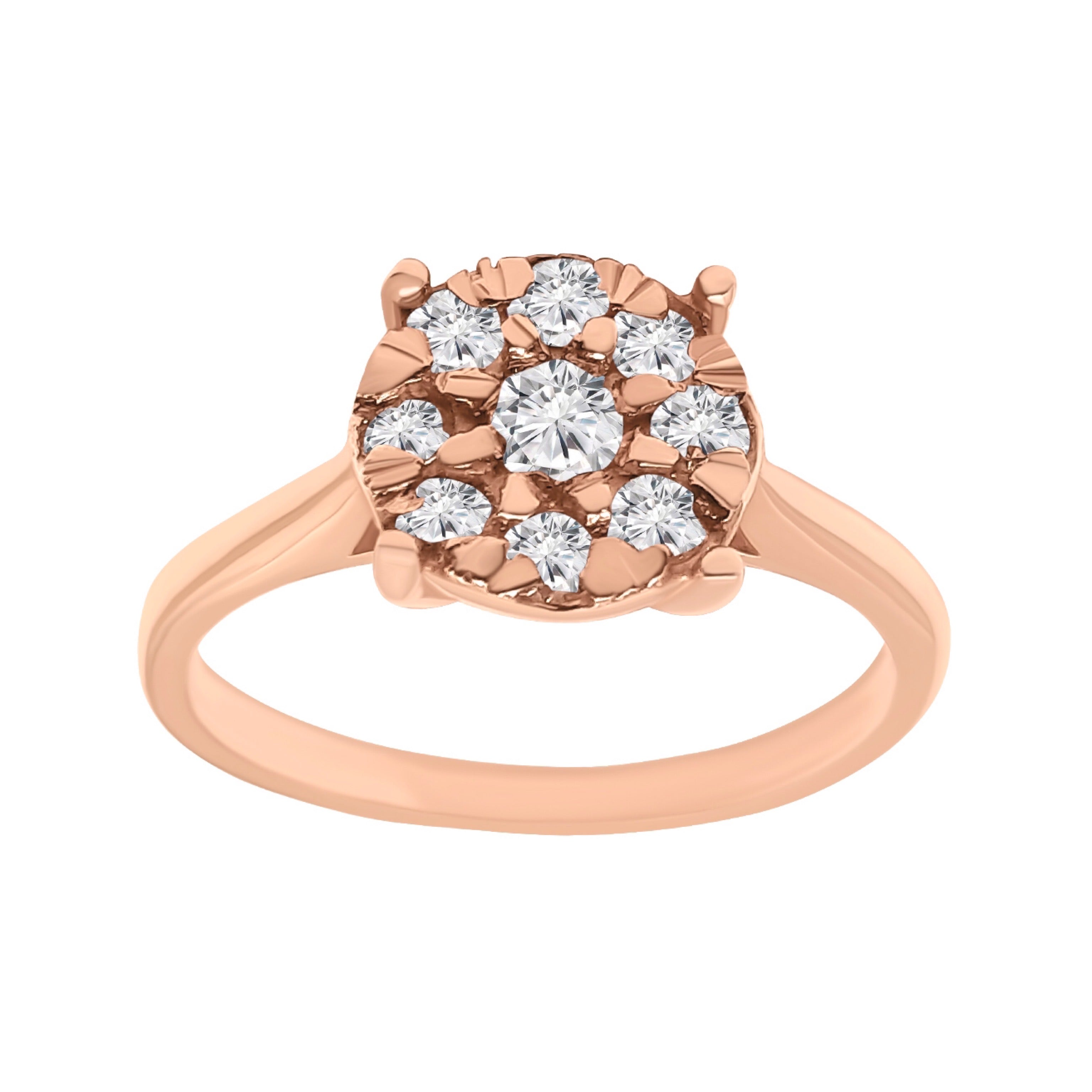 1Look Halo Diamond Ring Women's 0.60ct tw with 14kt Gold