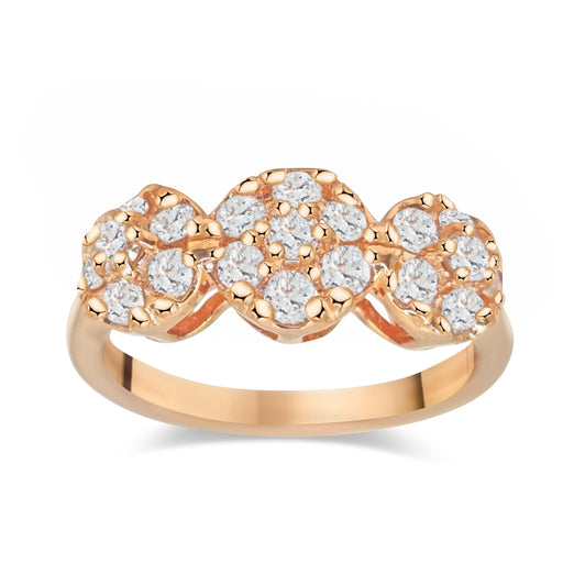 SeaFraa Three Stone Shape Diamond Ring 1.00 carat of diamonds in 14kt Gold