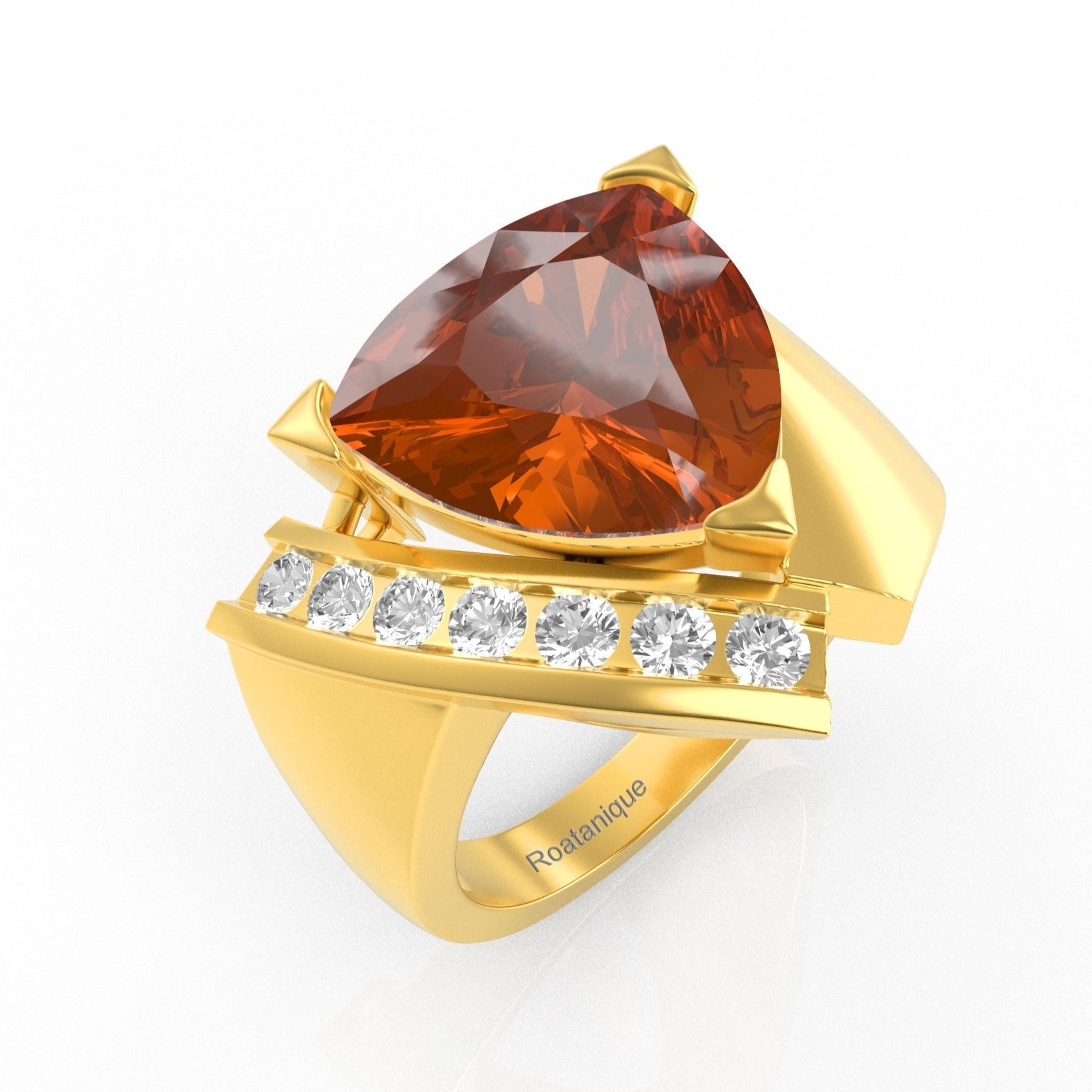 “Trillionaire” Ring with 6.03ct Trillion Roatanique