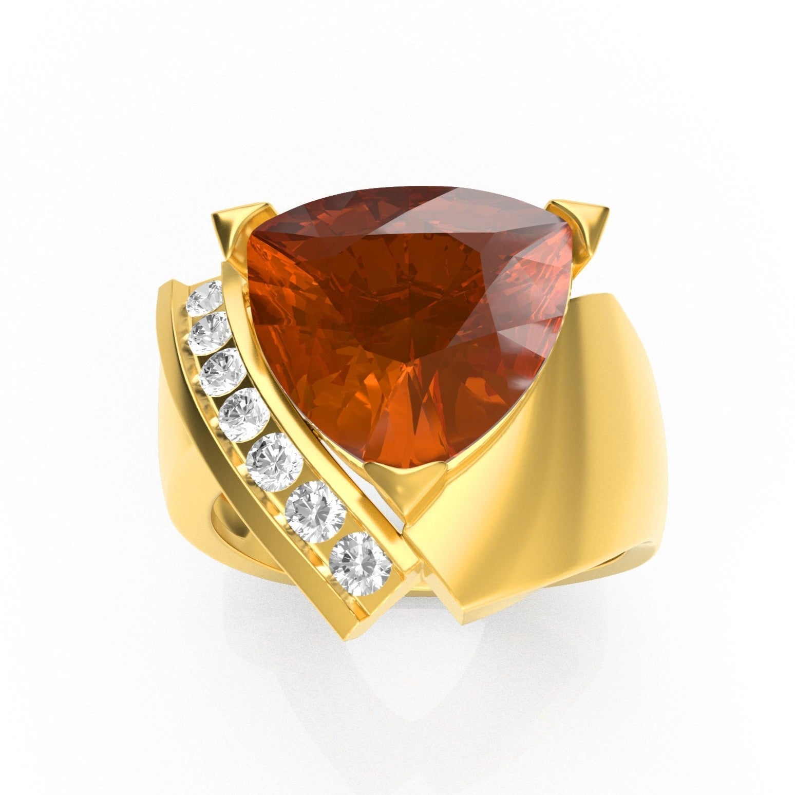 “Trillionaire” Ring with 6.03ct Trillion Roatanique
