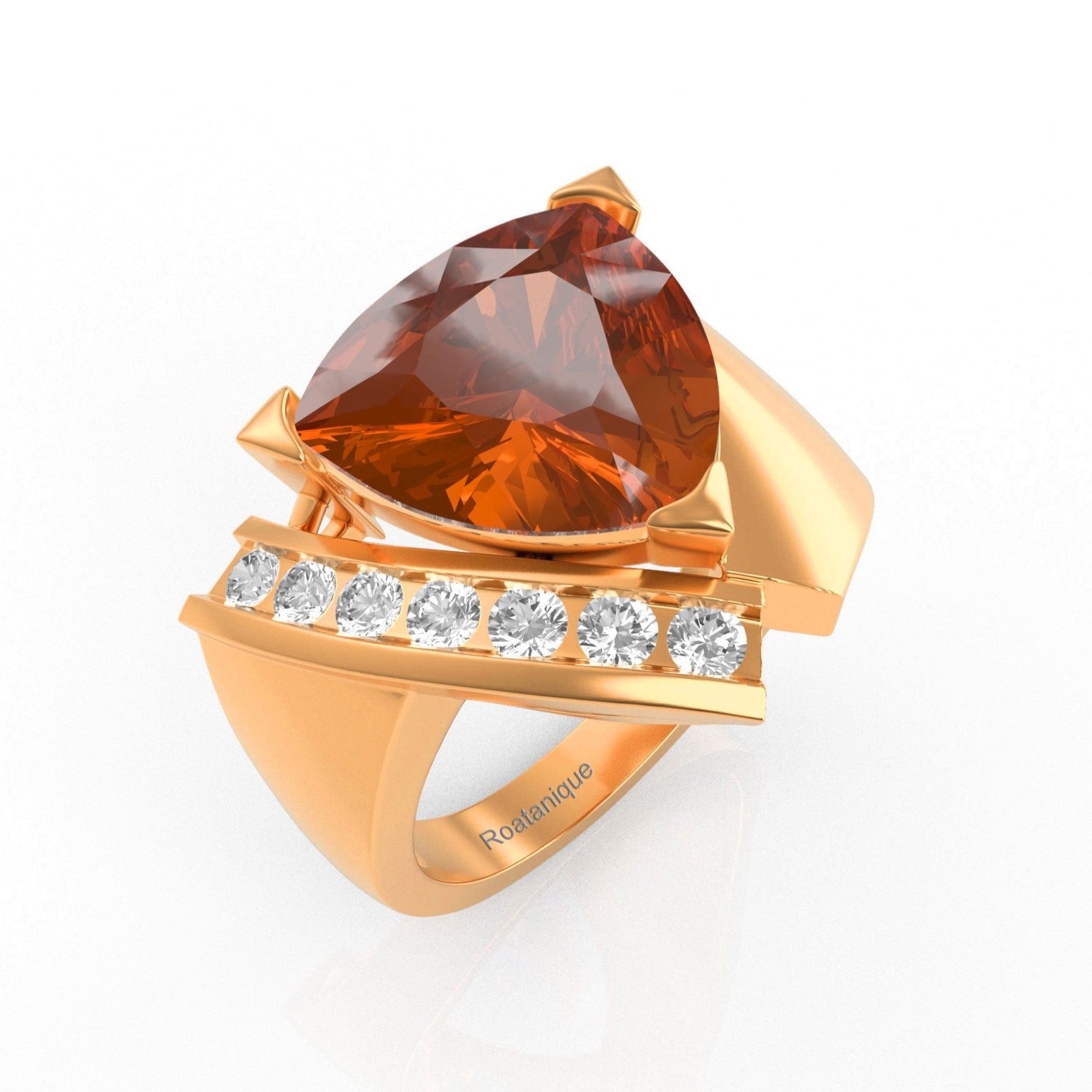 “Trillionaire” Ring with 6.03ct Trillion Roatanique