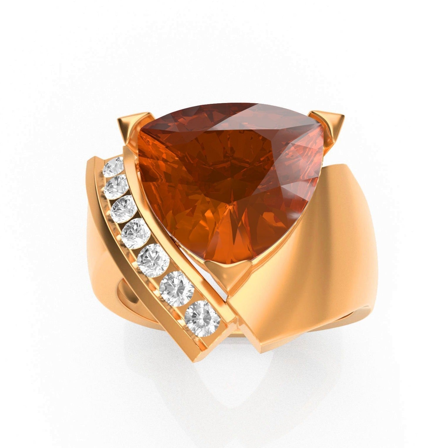 “Trillionaire” Ring with 6.03ct Trillion Roatanique