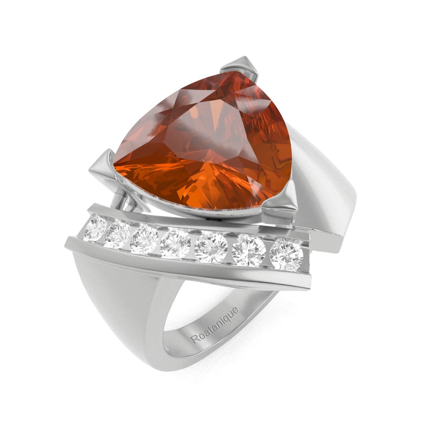 “Trillionaire” Ring with 6.03ct Trillion Roatanique
