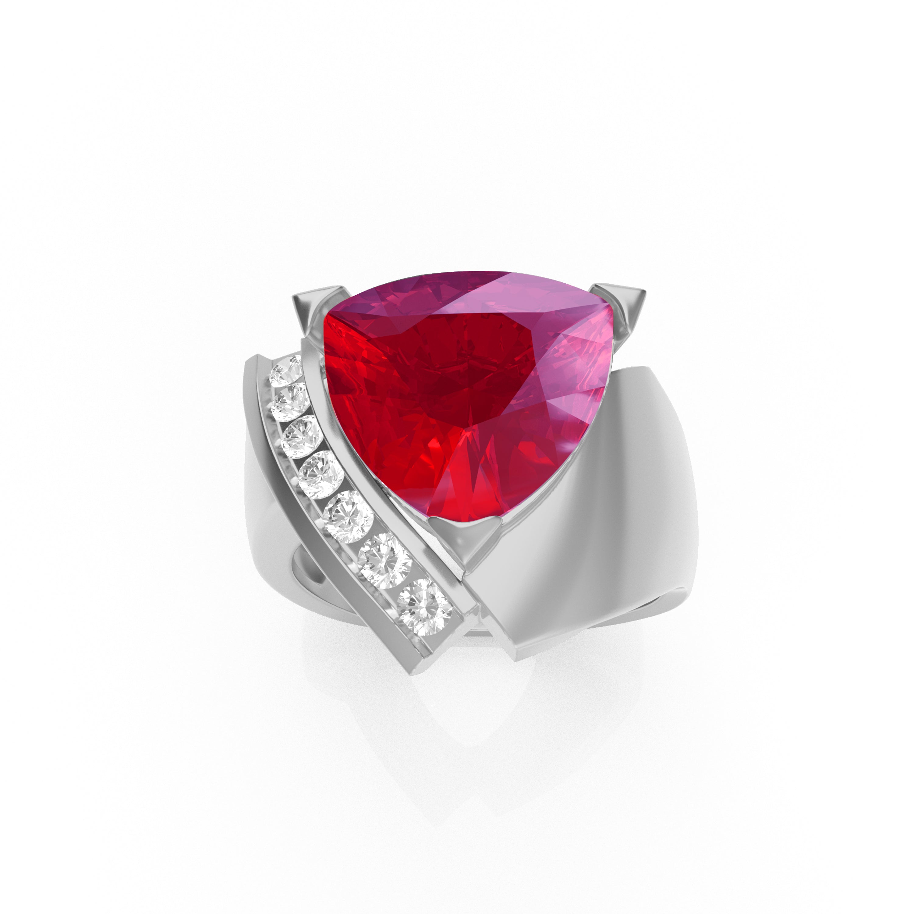“Trillionaire” Ring with 6.03ct Trillion Cozumelique