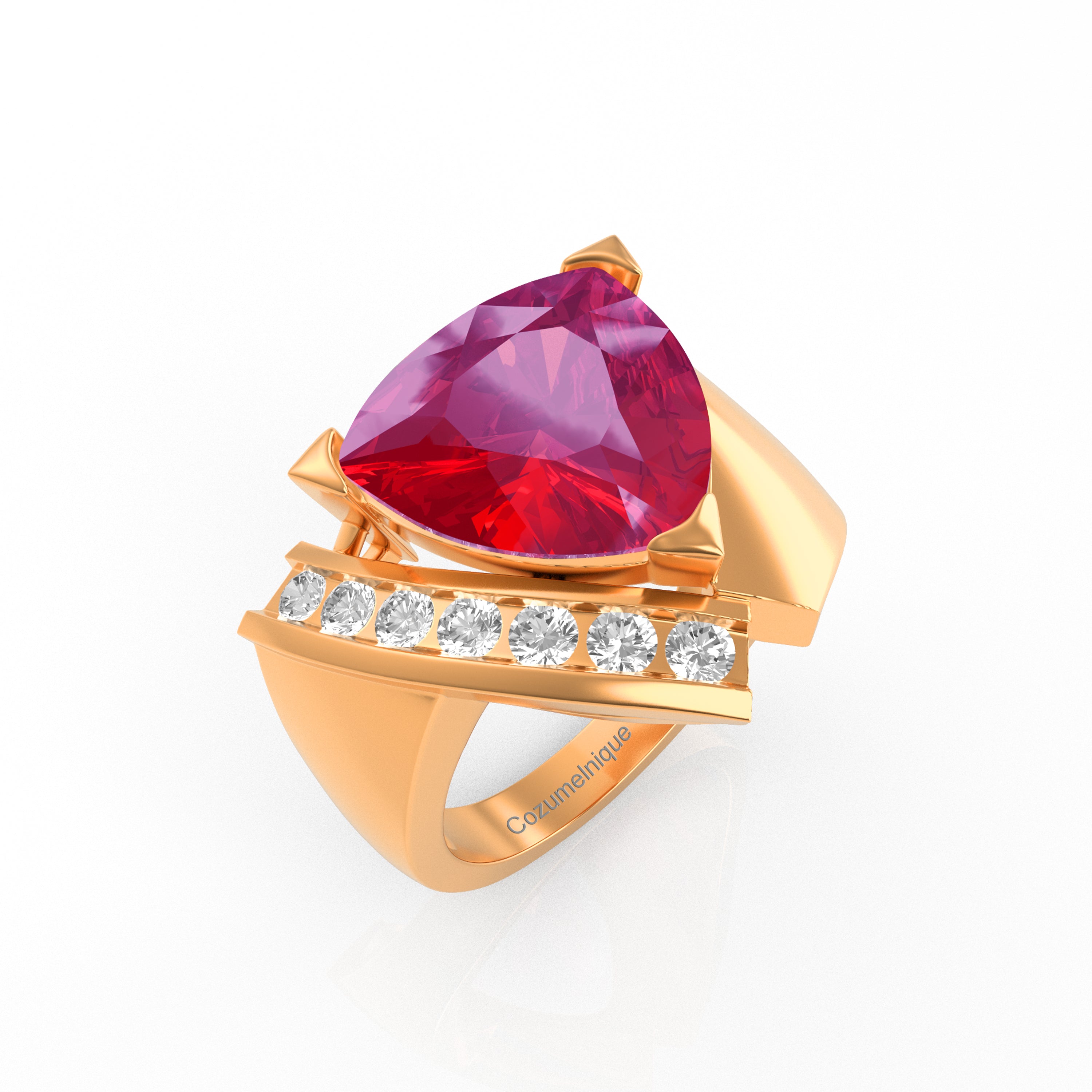 “Trillionaire” Ring with 6.03ct Trillion Cozumelique
