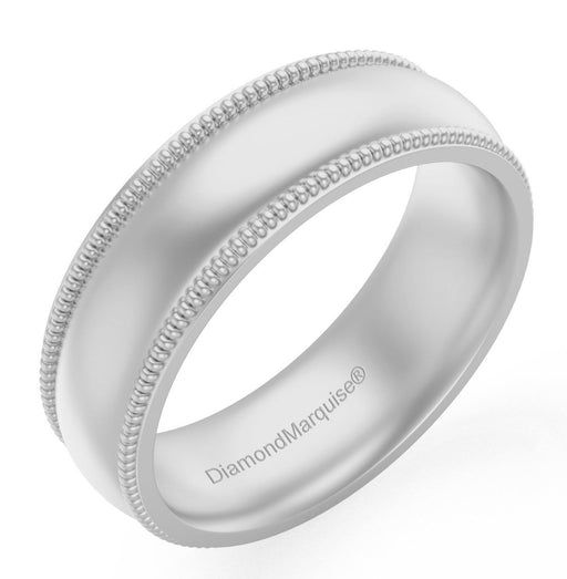 Wedding Band 14k Gold Milgrain 6MM