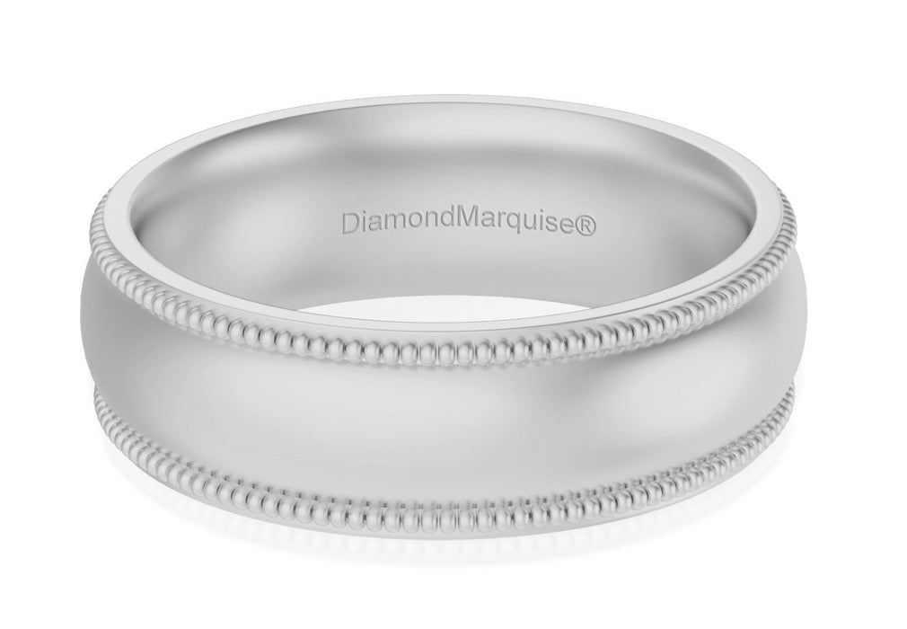 Wedding Band 14kt Gold Milgrain 6MM