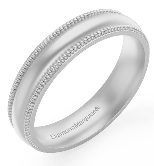 Wedding Band 14k Gold 4MM Mil grain