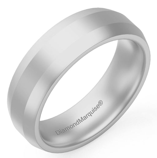 Wedding Band 14k Gold Beveled 6MM