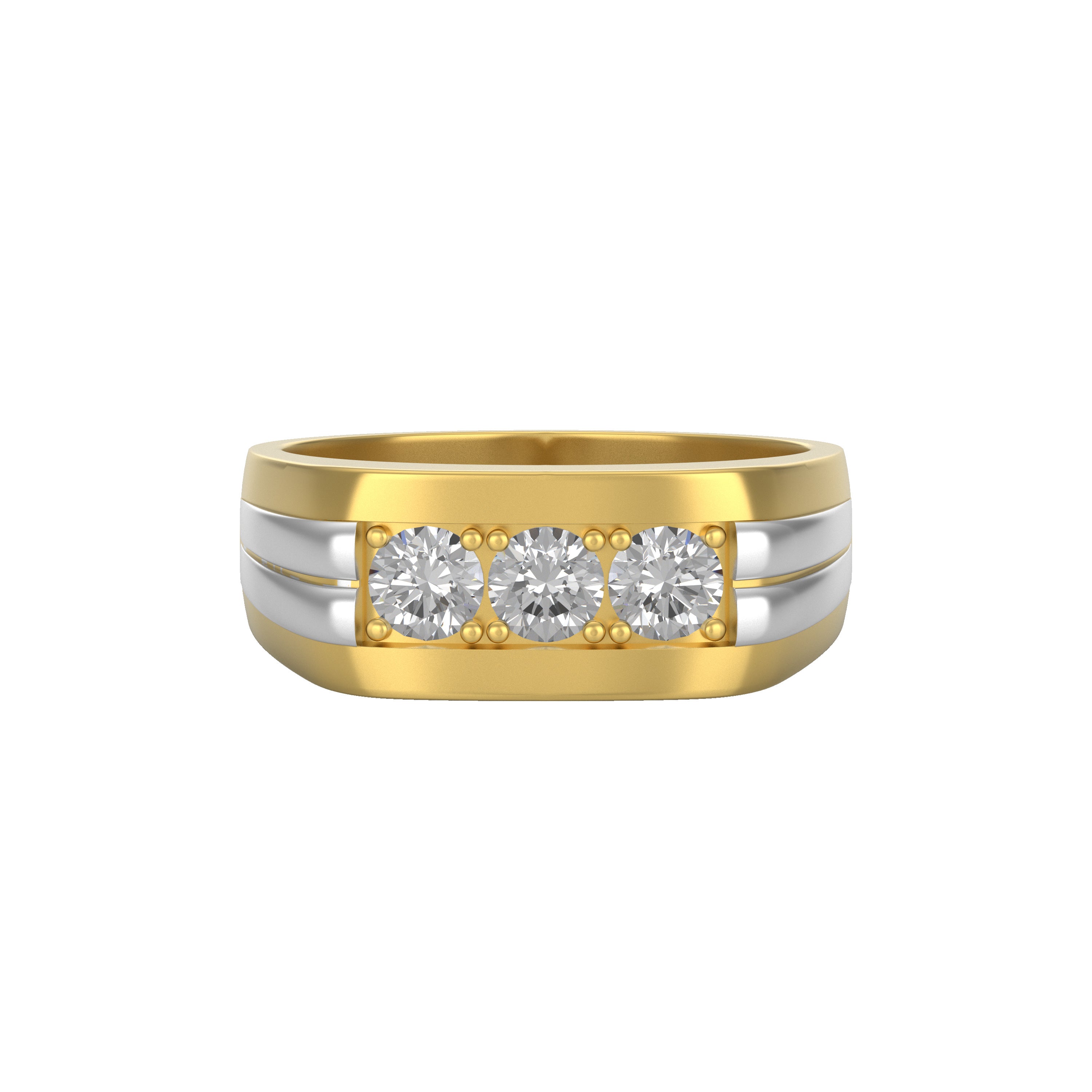 Men's Ring Diamonds 1.00 ct tw 14kt Two Tone Gold