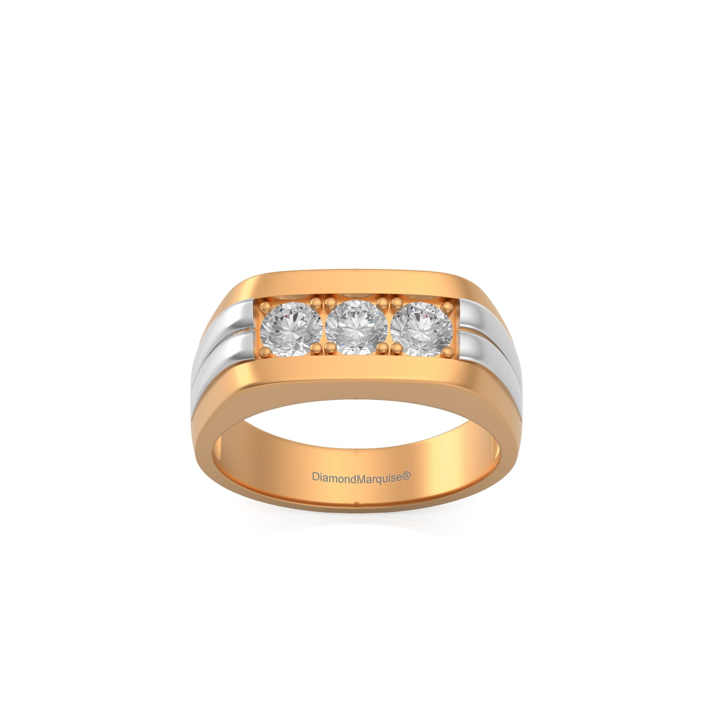 Men's Ring Diamonds 1.00 ct tw 14kt Two Tone Gold