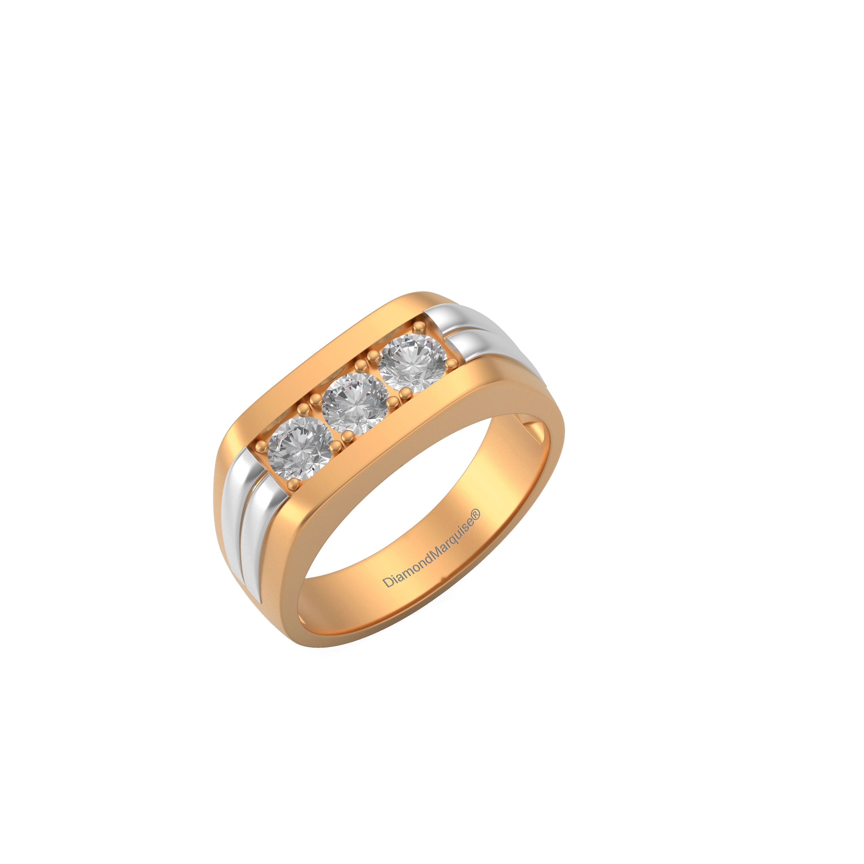 Men's Ring Diamonds 1.00 ct tw 14kt Two Tone Gold