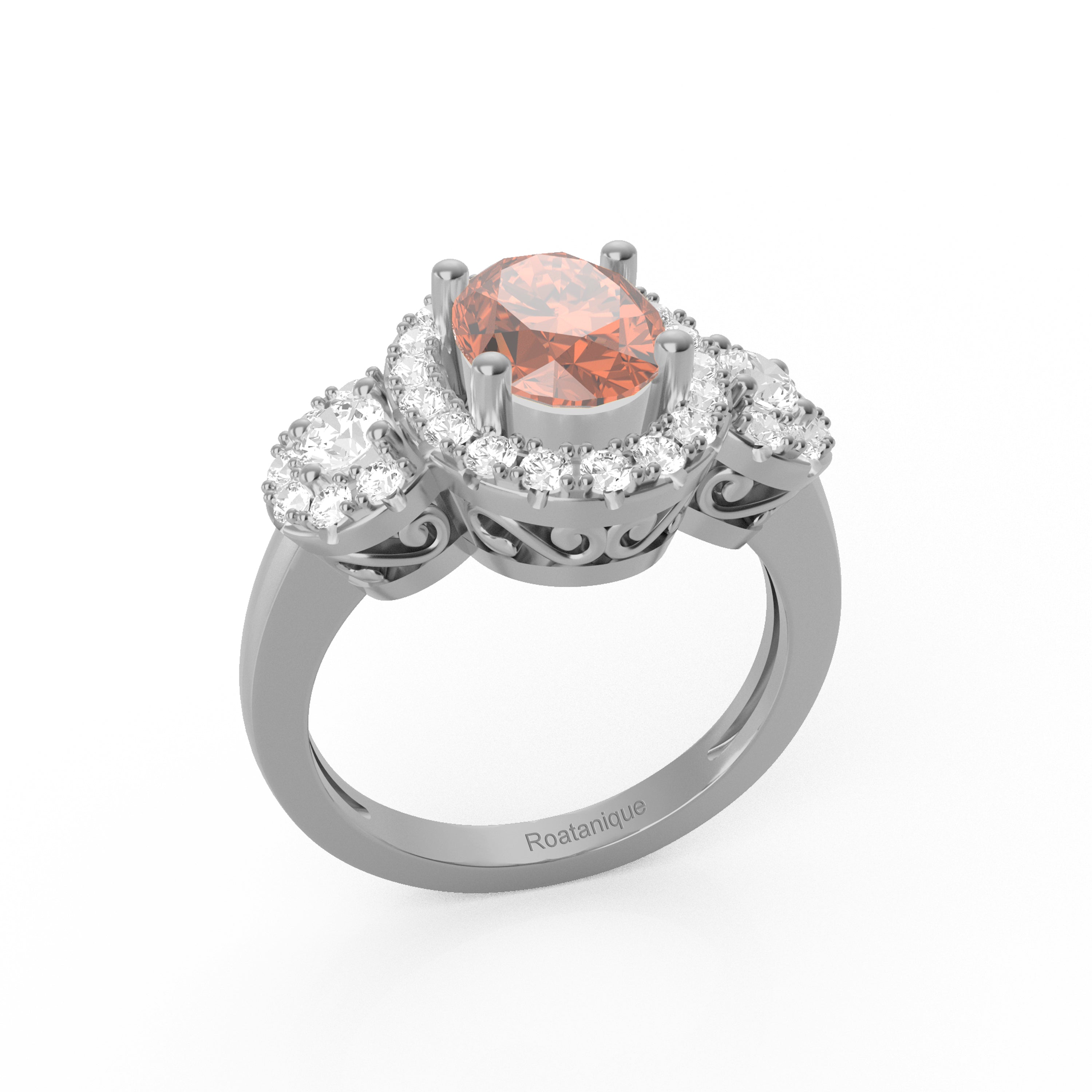 “Halo of Love” Ring featured with a stunning 1.35ct Oval Roatanique