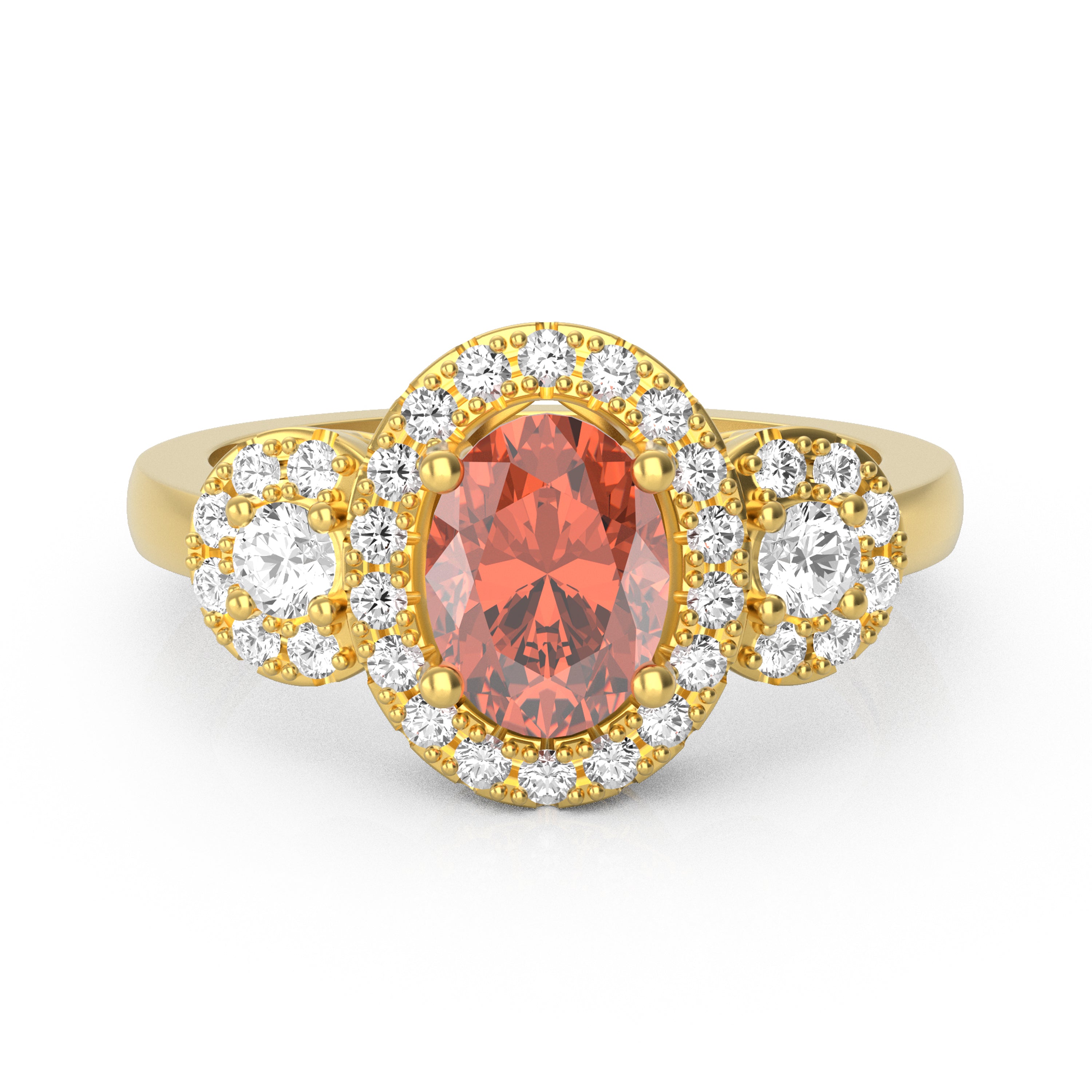 “Halo of Love” Ring featured with a stunning 1.35ct Oval Roatanique