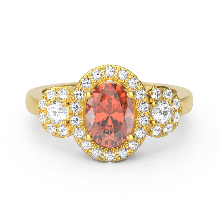 “Halo of Love” Ring featured with a stunning 1.35ct Oval Roatanique