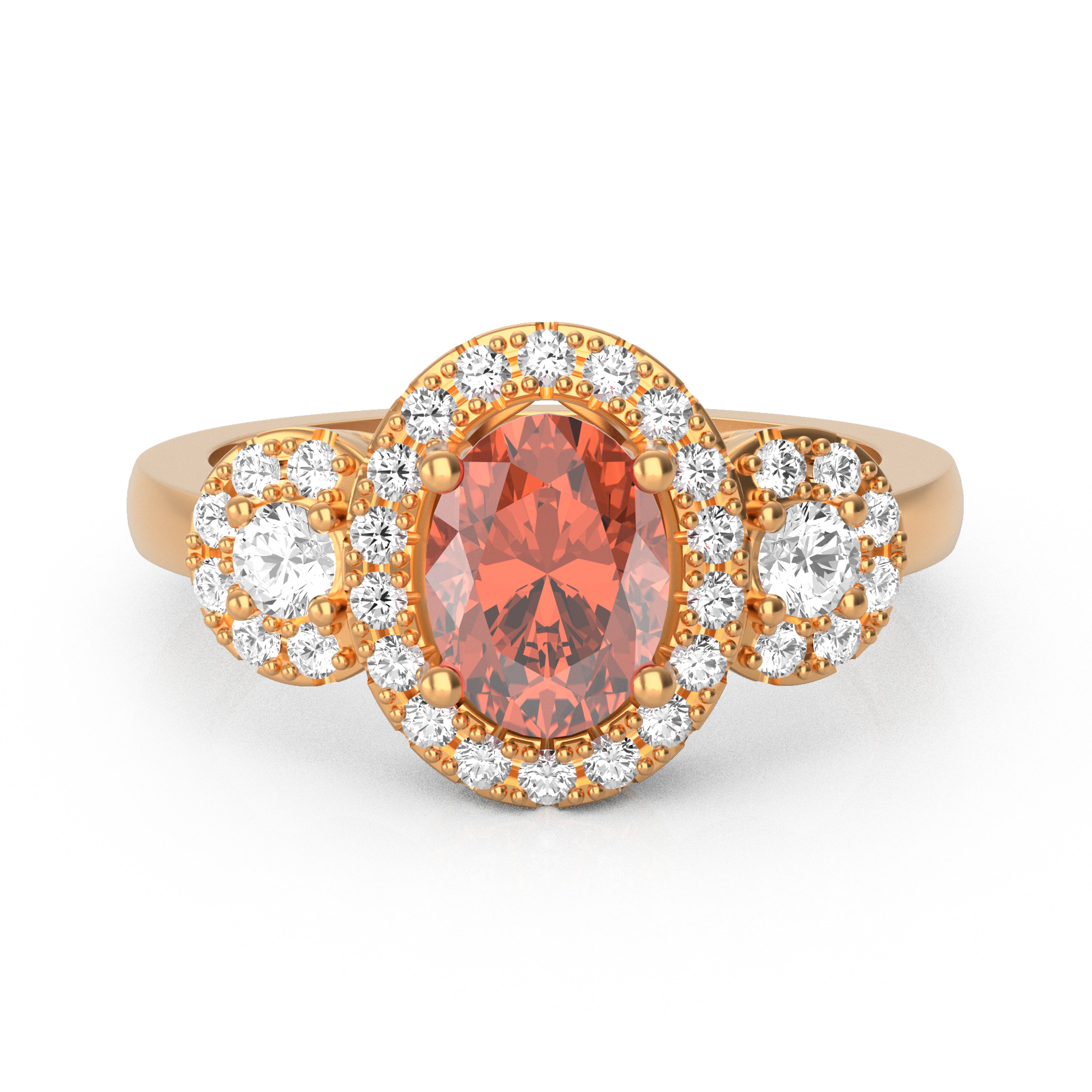 “Halo of Love” Ring featured with a stunning 1.35ct Oval Roatanique