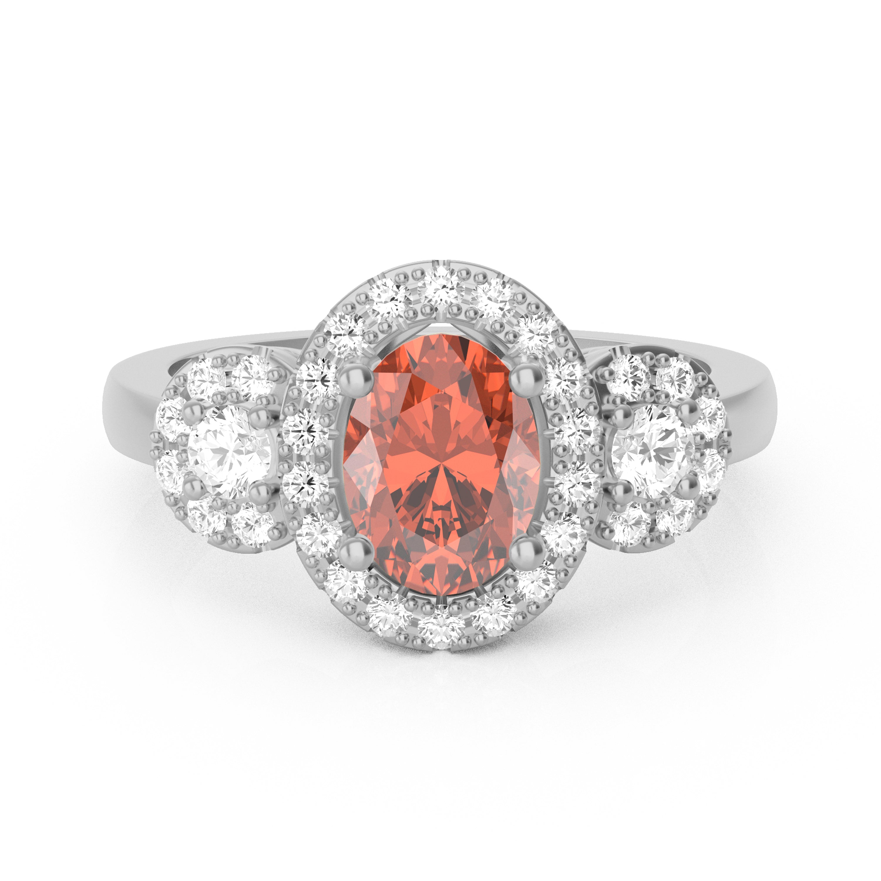 “Halo of Love” Ring featured with a stunning 1.35ct Oval Roatanique