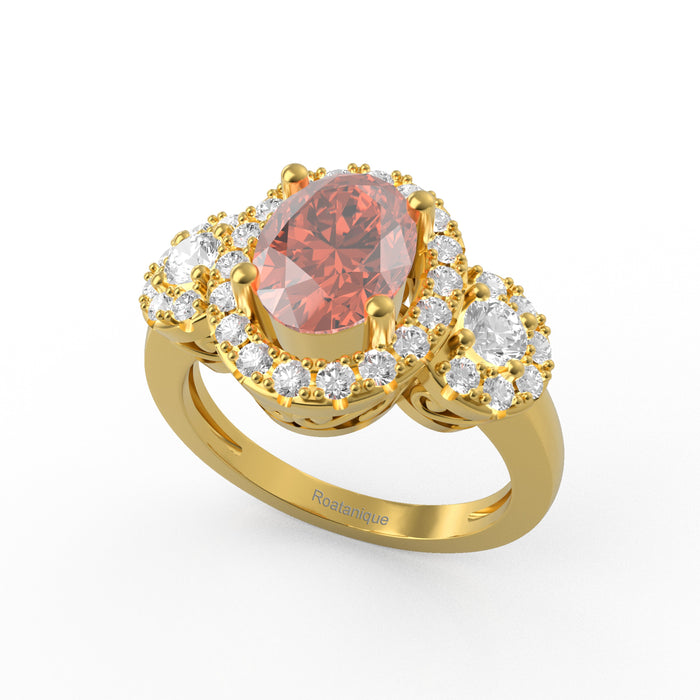 “Halo of Love” Ring featured with a stunning 1.35ct Oval Roatanique