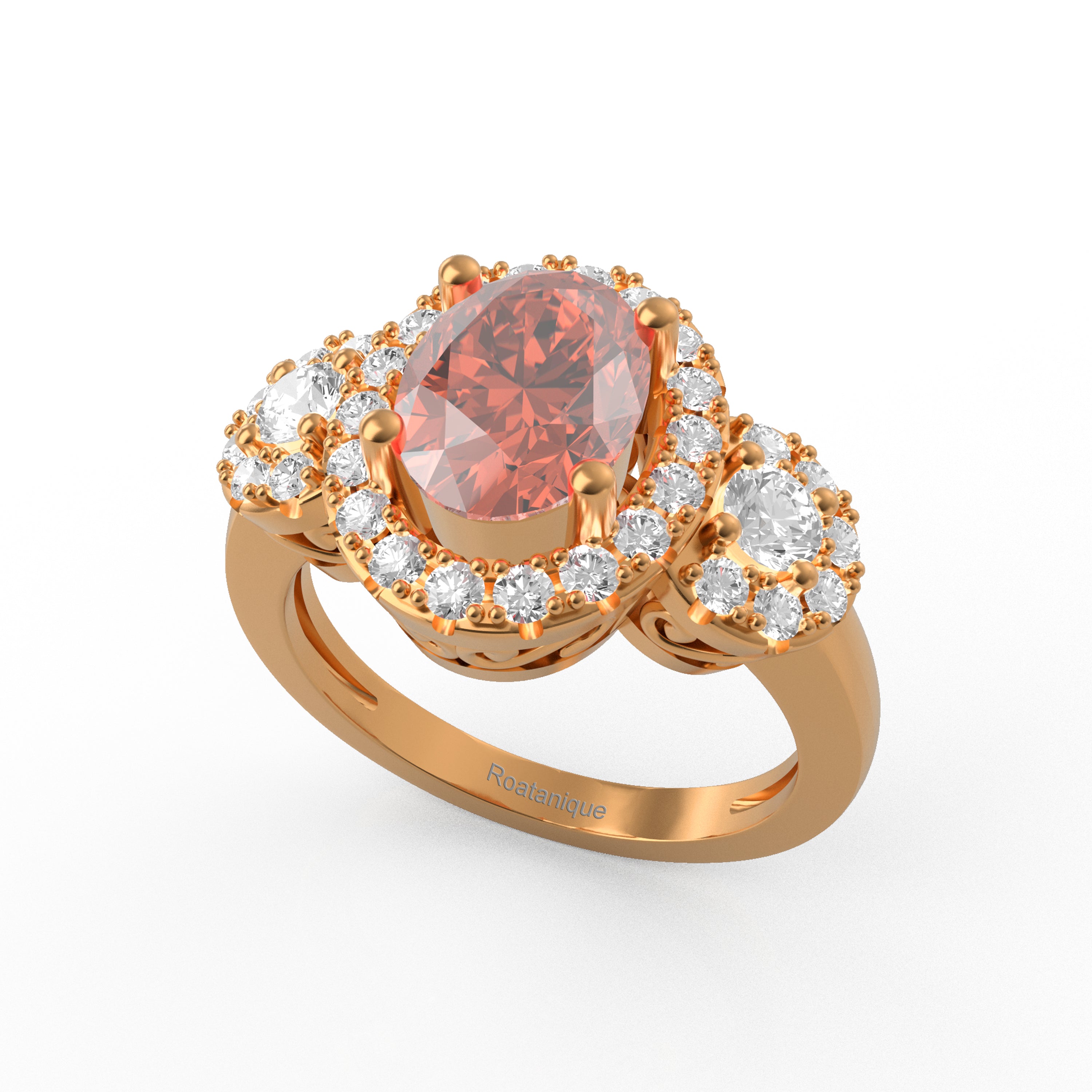 “Halo of Love” Ring featured with a stunning 1.35ct Oval Roatanique
