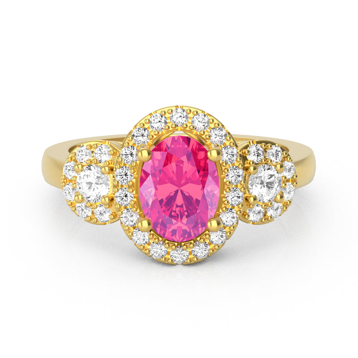 “Halo of Love” Ring featured with a stunning 1.35ct Oval Cozumelique