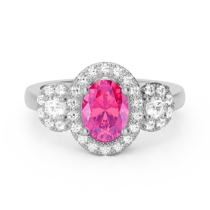 “Halo of Love” Ring featured with a stunning 1.35ct Oval Cozumelique