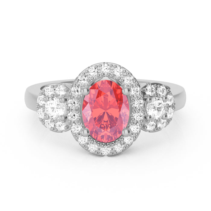 “Halo of Love” Ring featured with a stunning 1.35ct Oval Dominicanique
