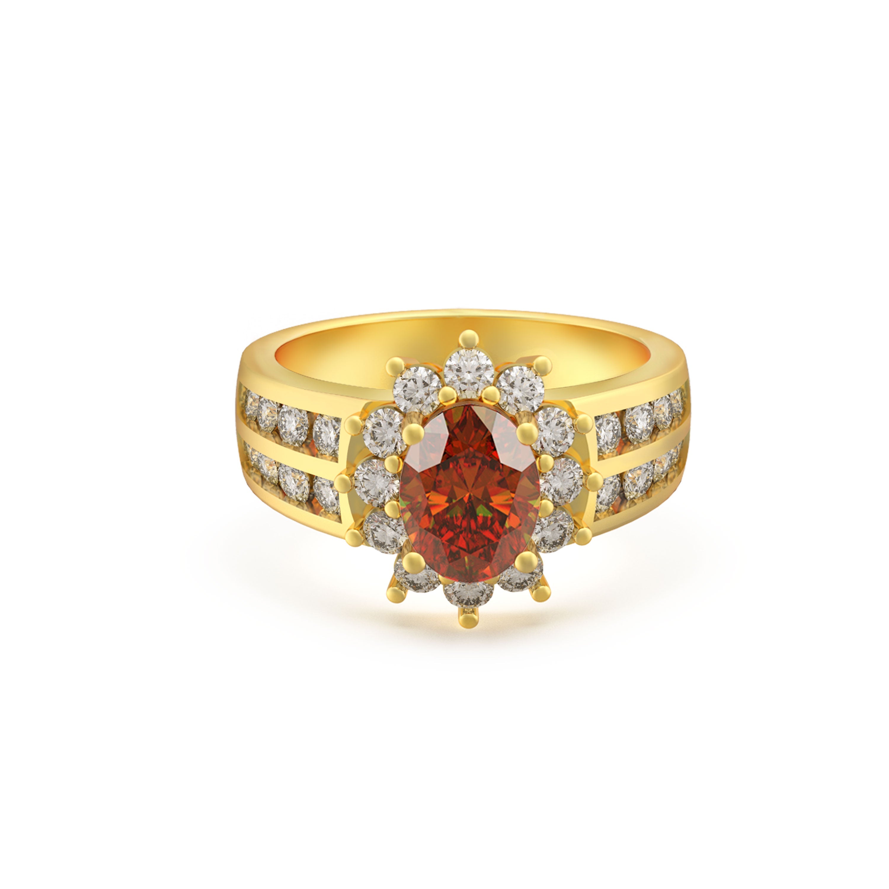 Roatanique Oval Halo Ring with CZ's in 925 Silver