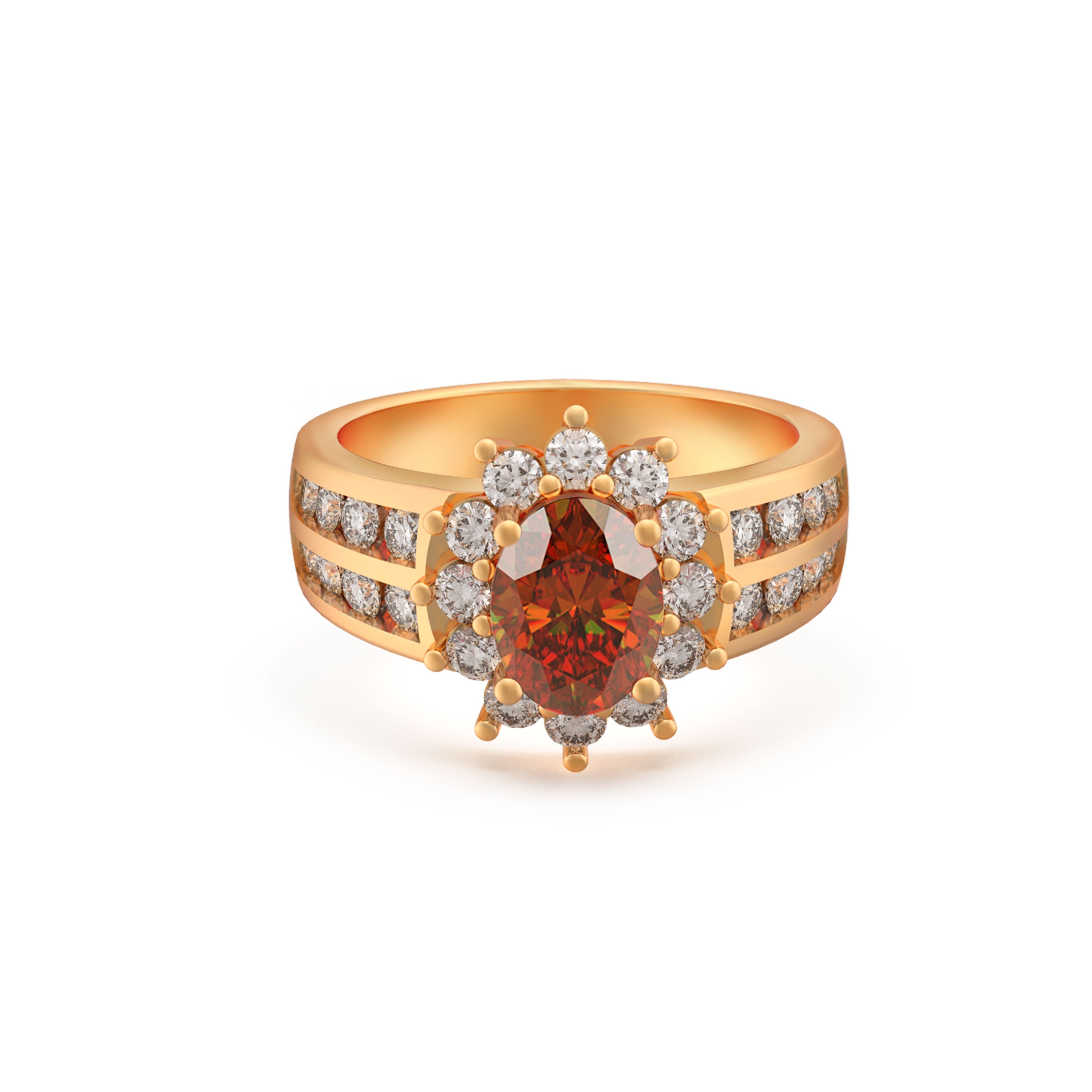 Roatanique Oval Halo Ring with CZ's in 925 Silver