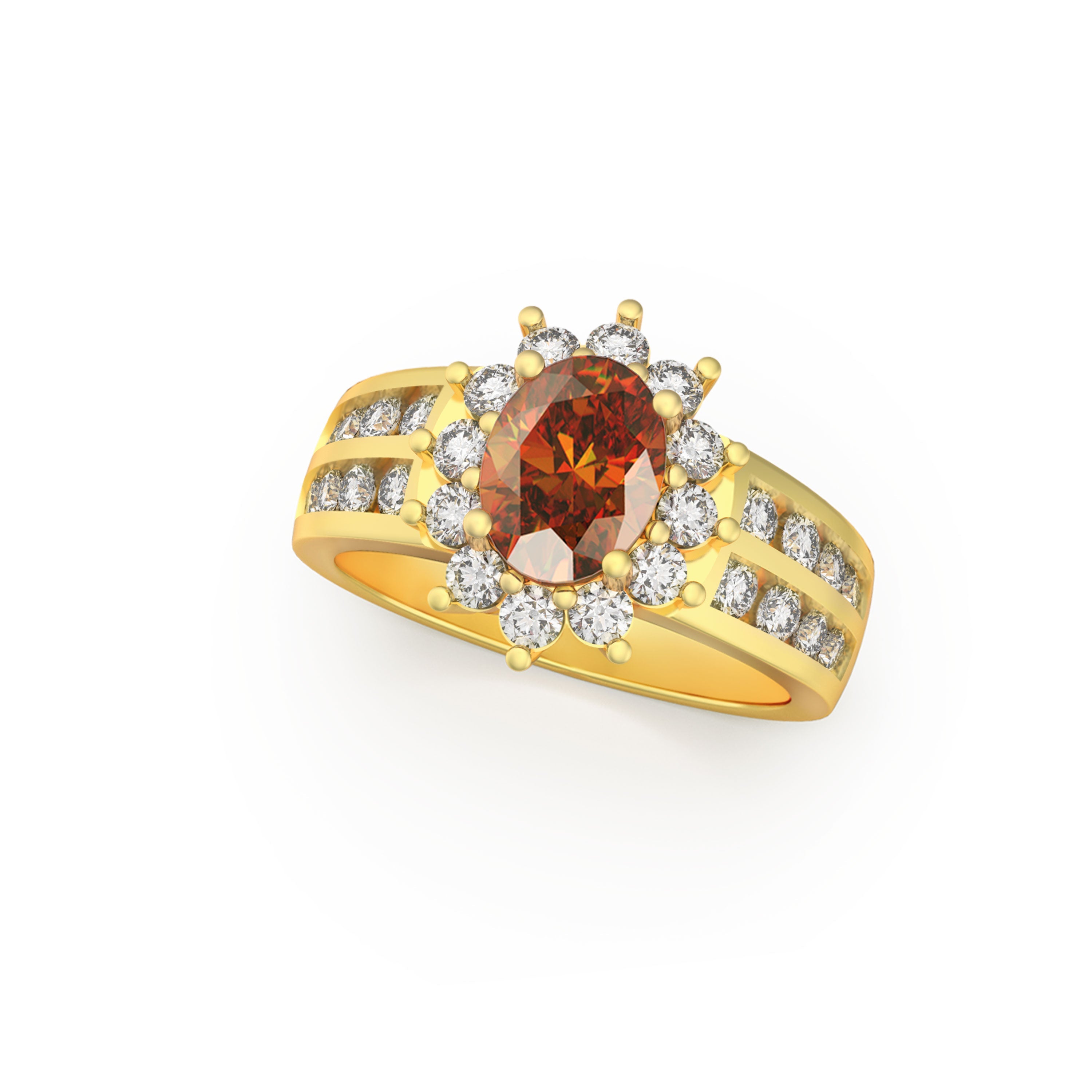 Roatanique Oval Halo Ring with CZ's in 925 Silver