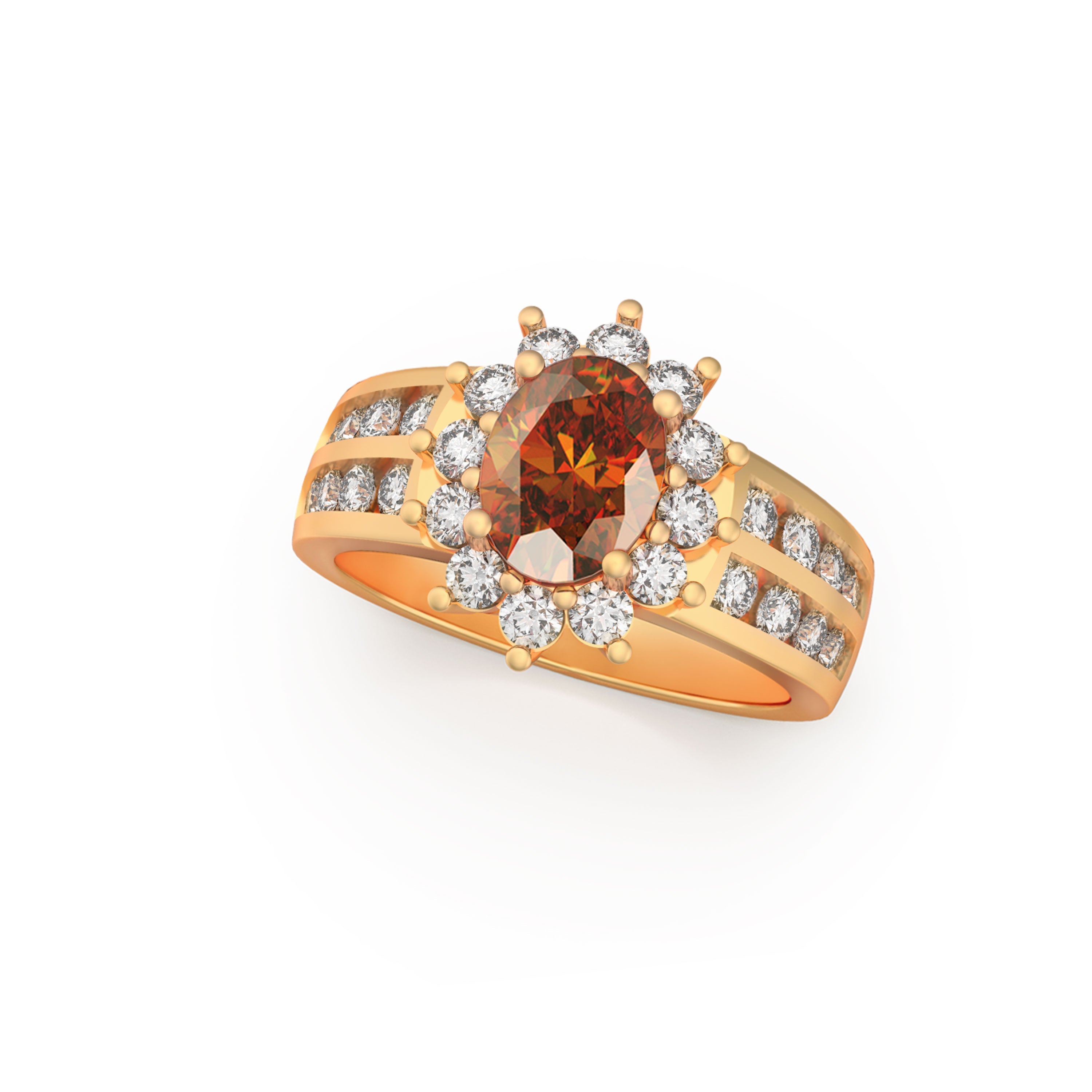Roatanique Oval Halo Ring with CZ's in 925 Silver